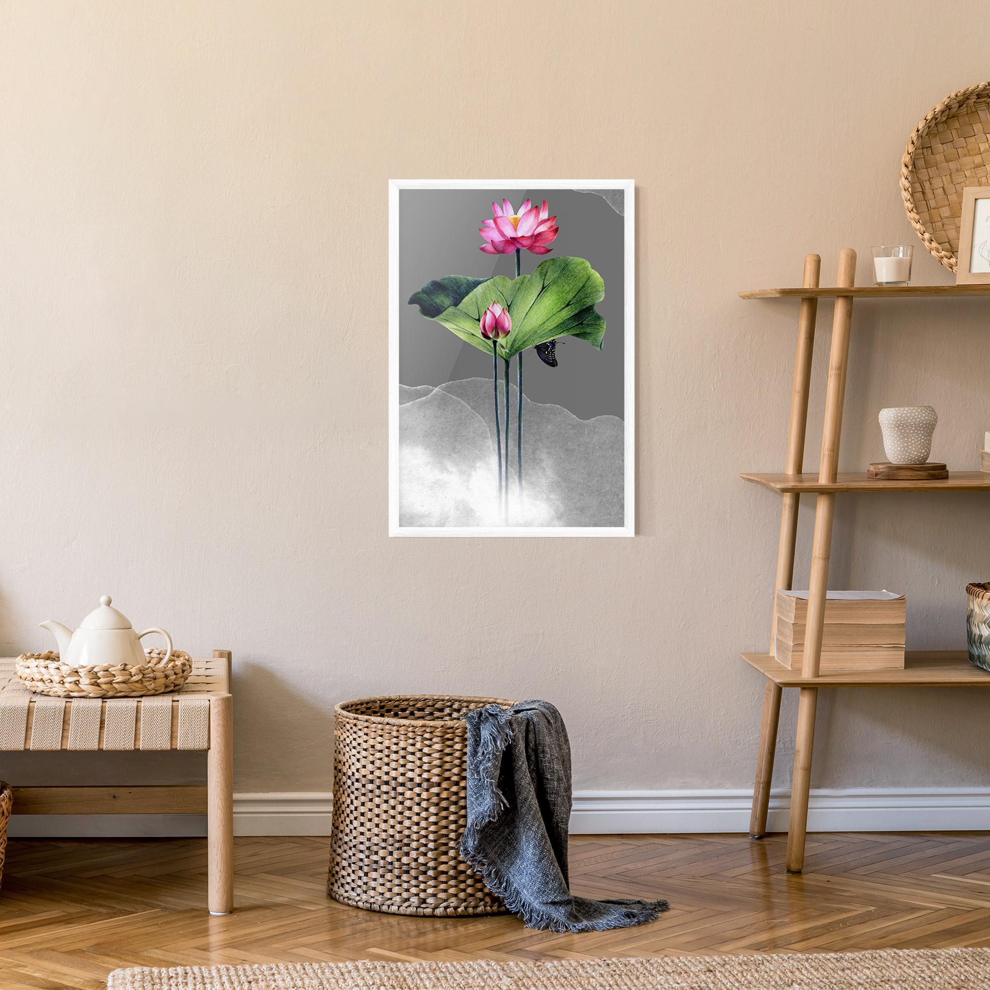 Gerahmte Poster Pink Lotus Art mockup 9