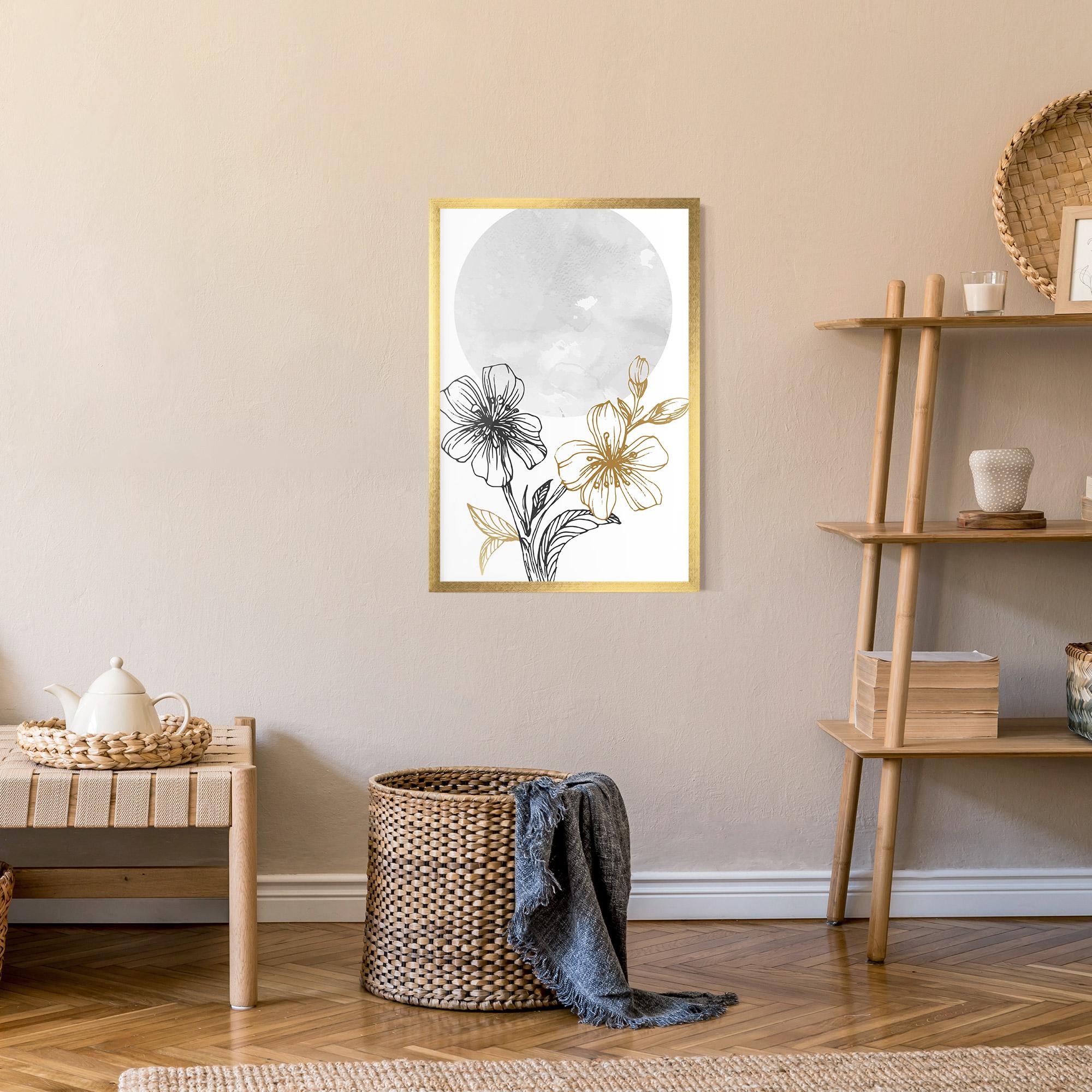 Gerahmte Poster Grey Moon Flowers mockup 9