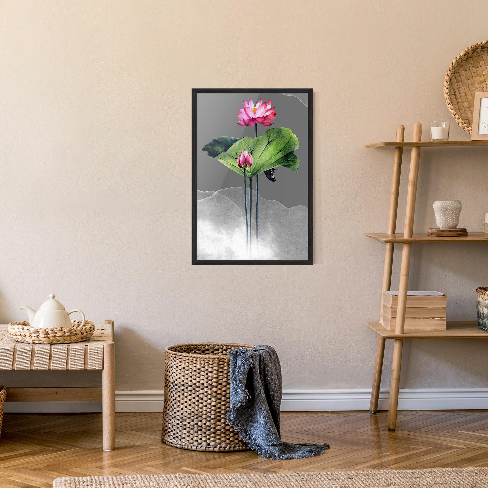 Gerahmte Poster Pink Lotus Art mockup 9