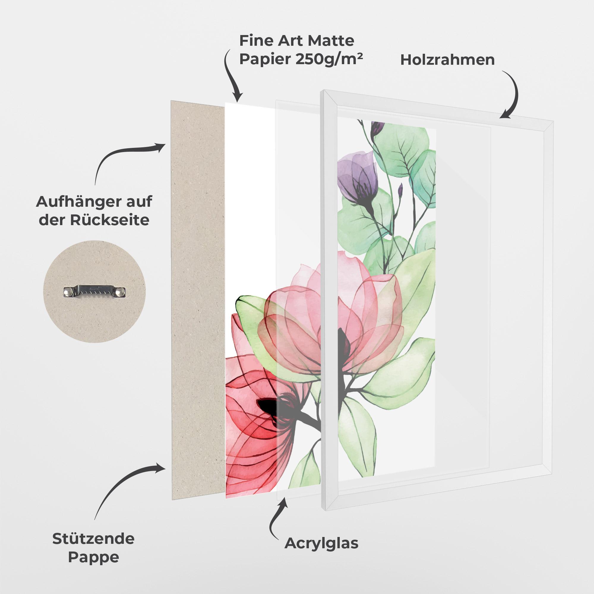 Gerahmte Poster Pink Green Nature mockup 1