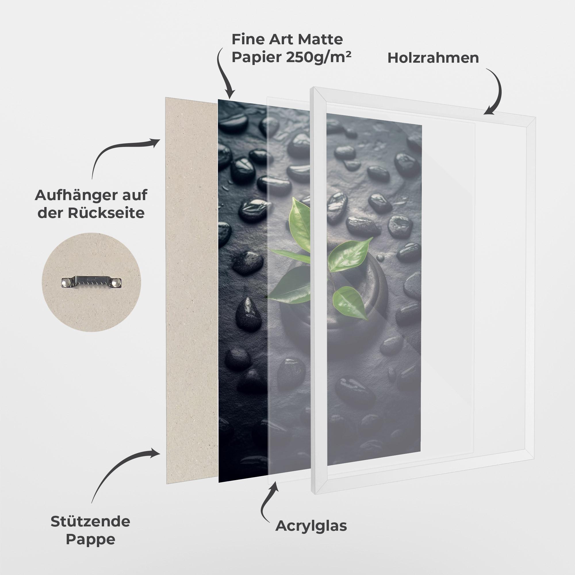 Gerahmte Poster Realistic Spa Leaf mockup 1