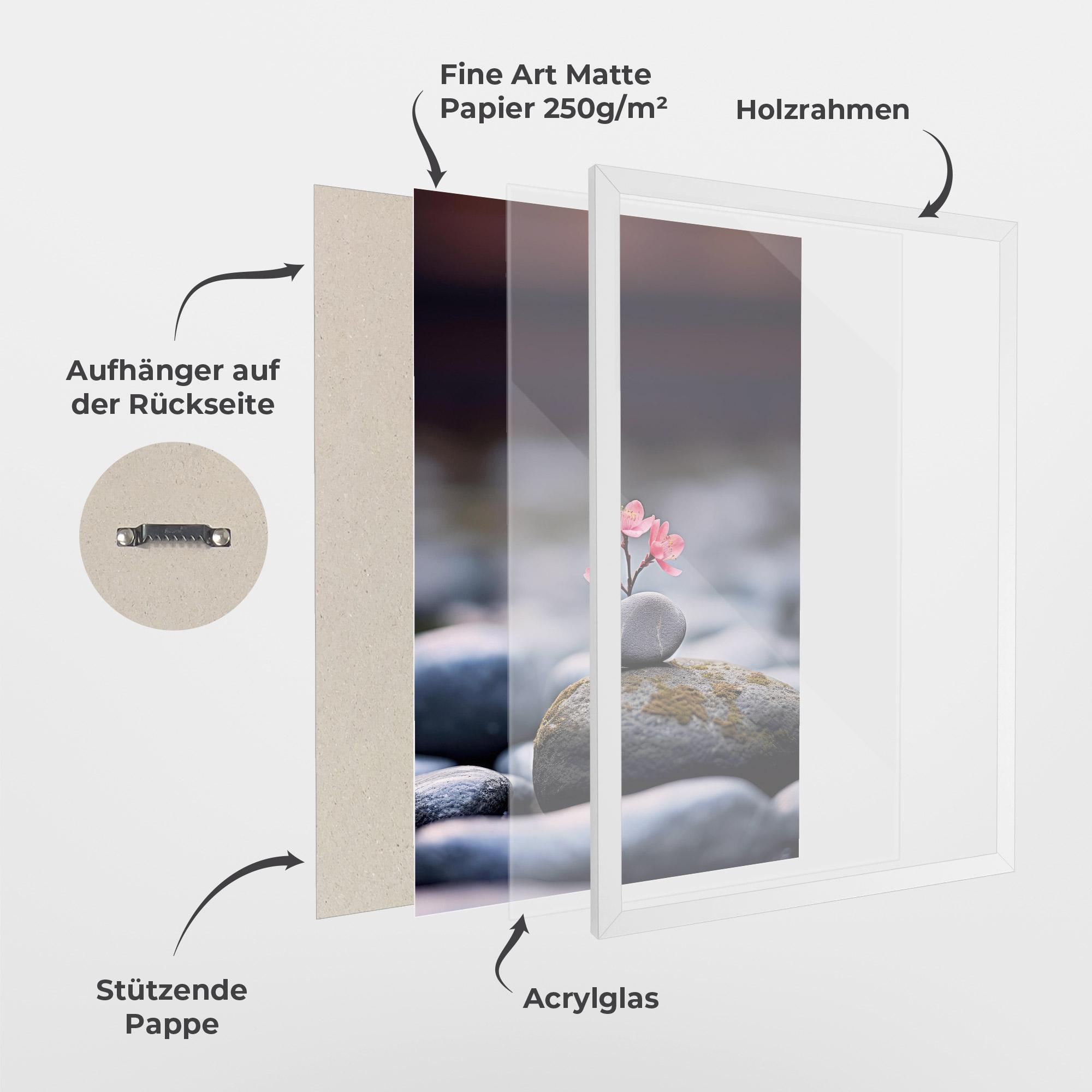 Gerahmte Poster Tiny Flower Rock mockup 1