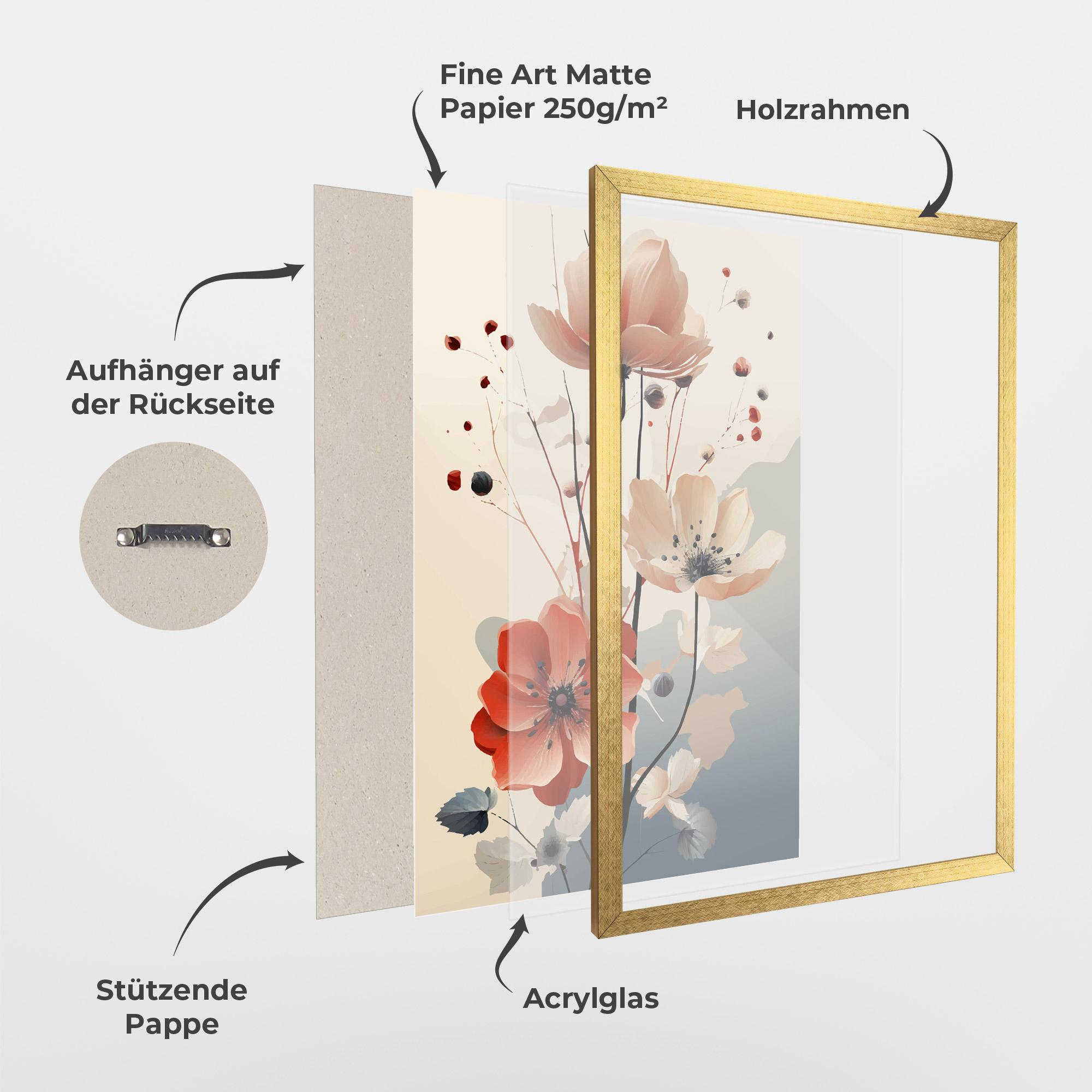 Gerahmte Poster Cream Flower Nature mockup 1