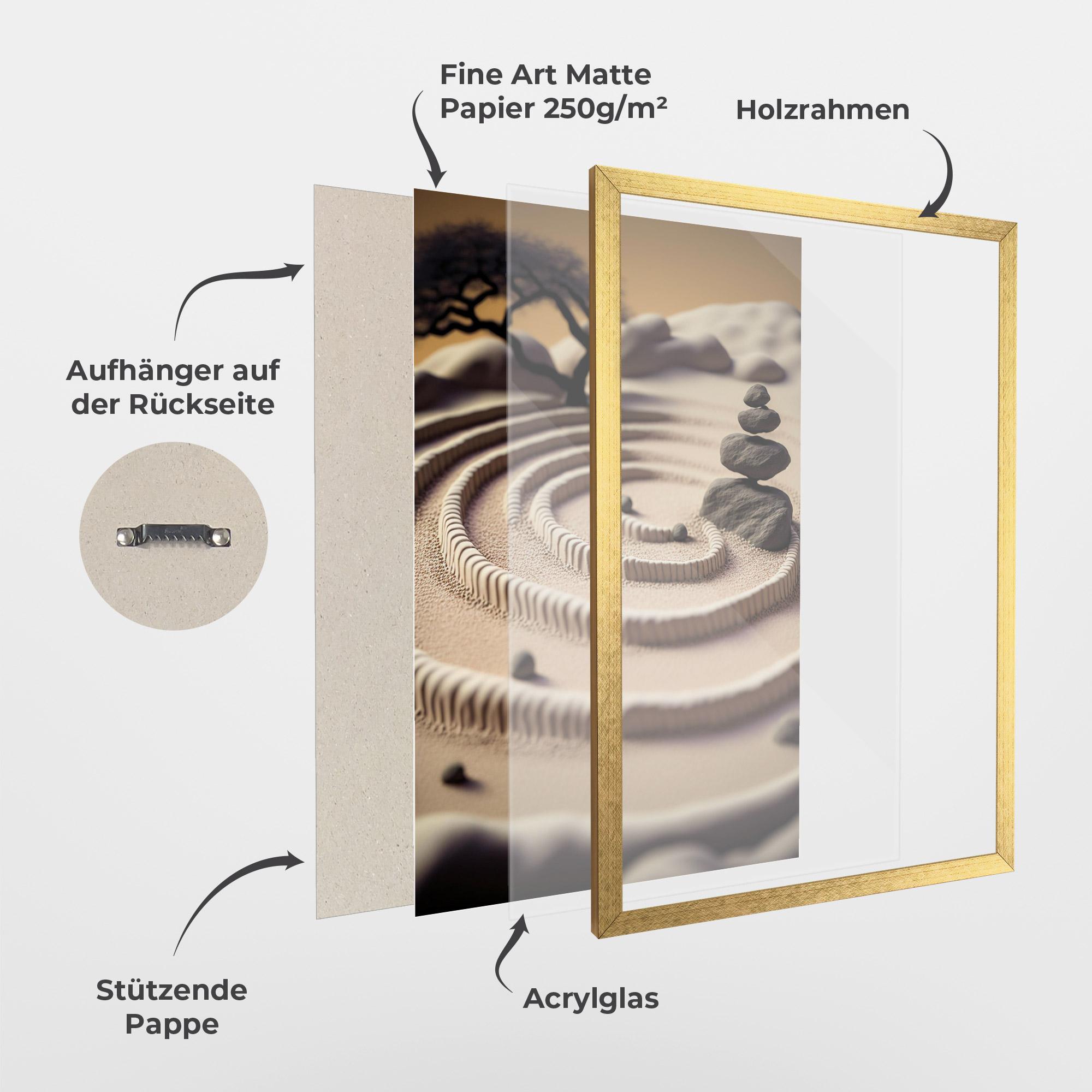 Gerahmte Poster Japanese Zen Garden mockup 1