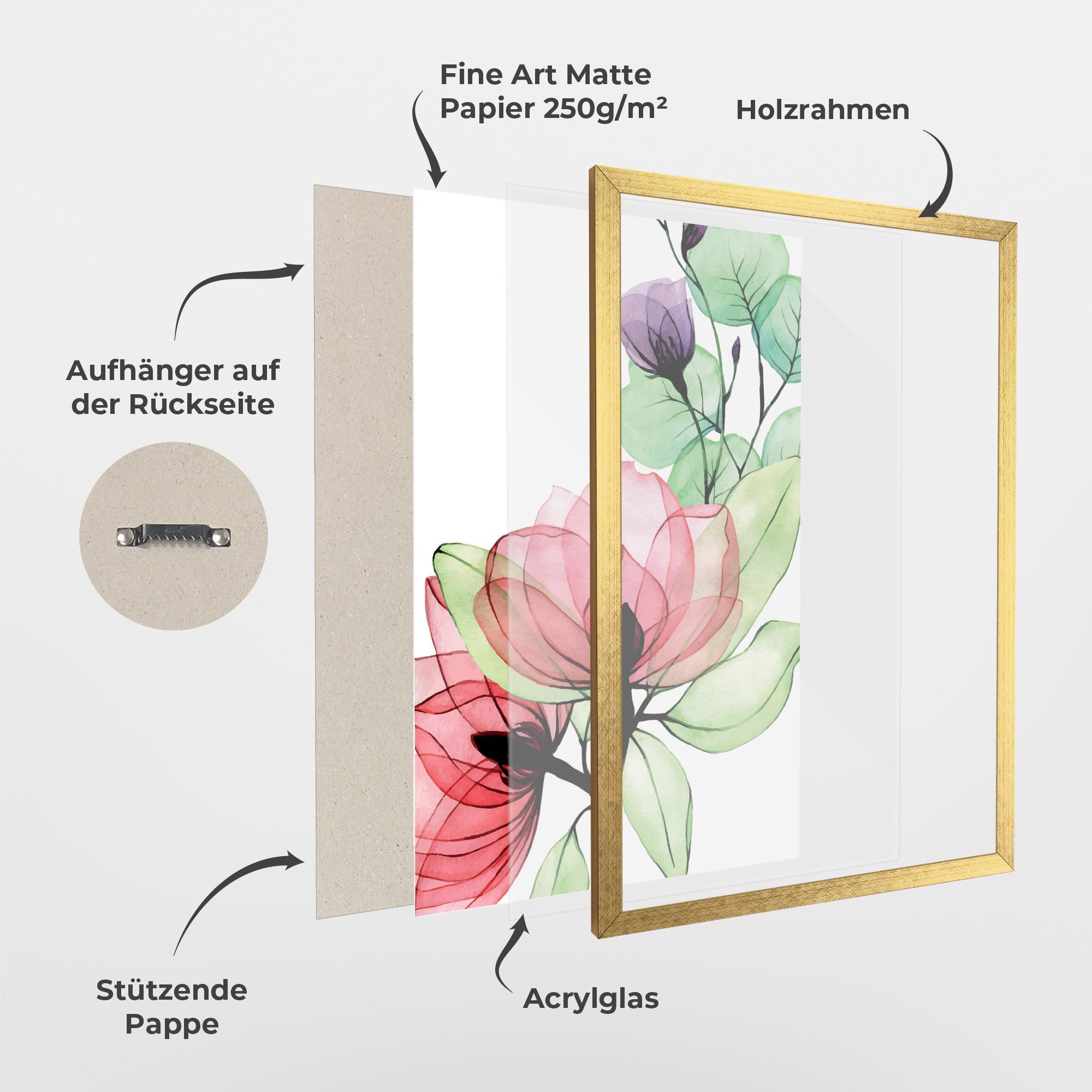 Gerahmte Poster Pink Green Nature mockup 1