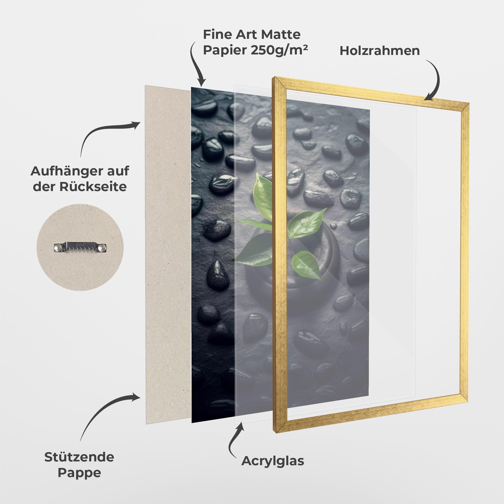 Gerahmte Poster Realistic Spa Leaf mockup 1