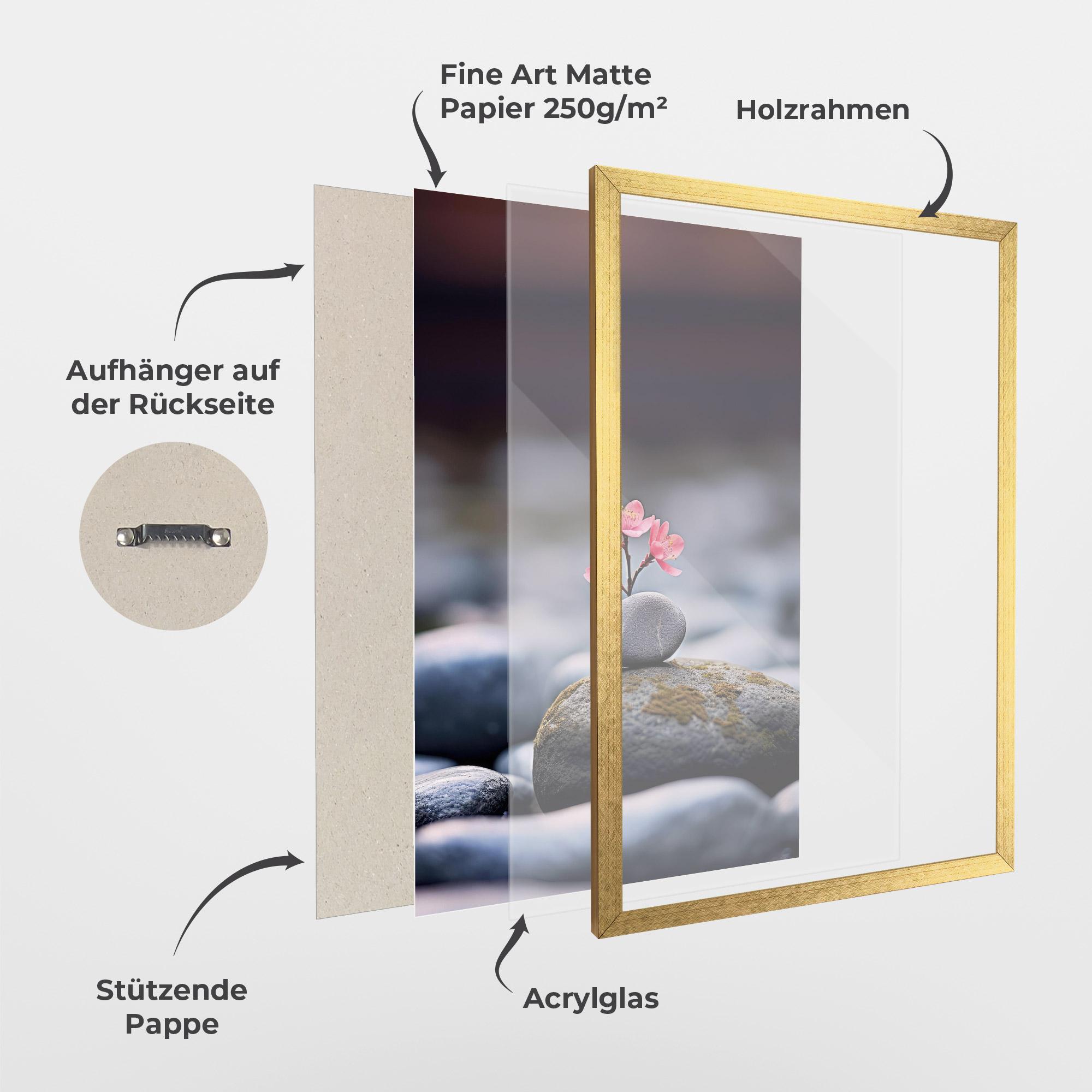 Gerahmte Poster Tiny Flower Rock mockup 1