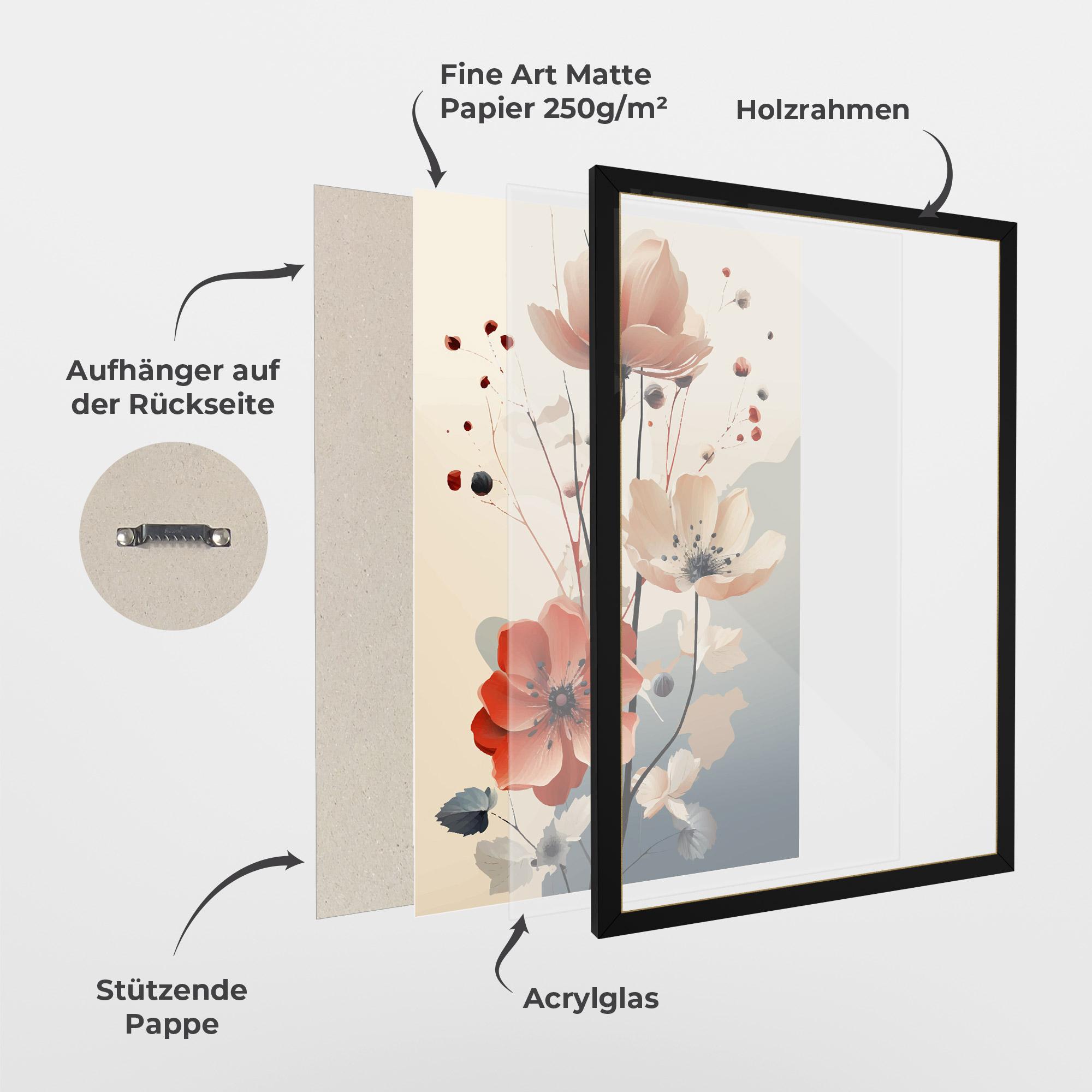 Gerahmte Poster Cream Flower Nature mockup 1