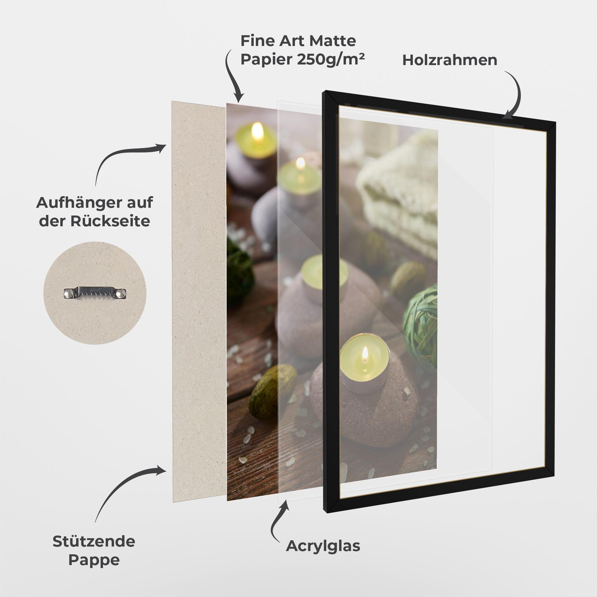 Gerahmte Poster Green Candles Spa mockup 1