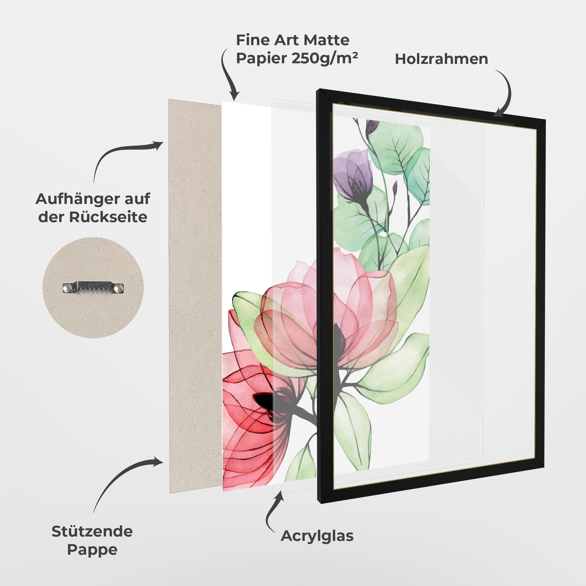 Gerahmte Poster Pink Green Nature mockup 1