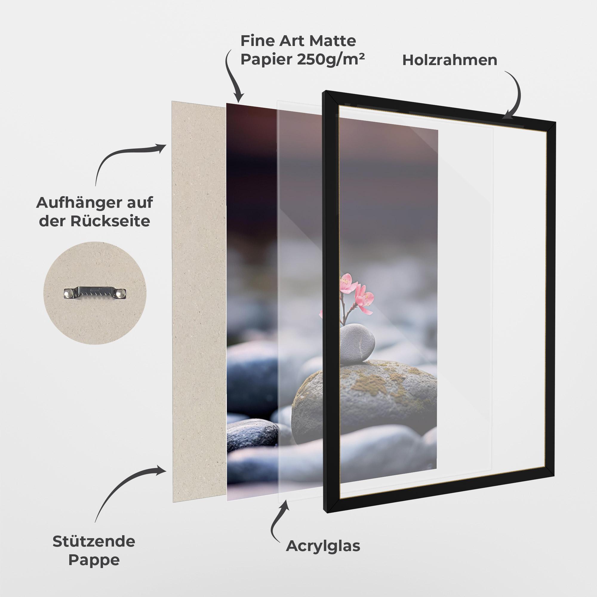 Gerahmte Poster Tiny Flower Rock mockup 1