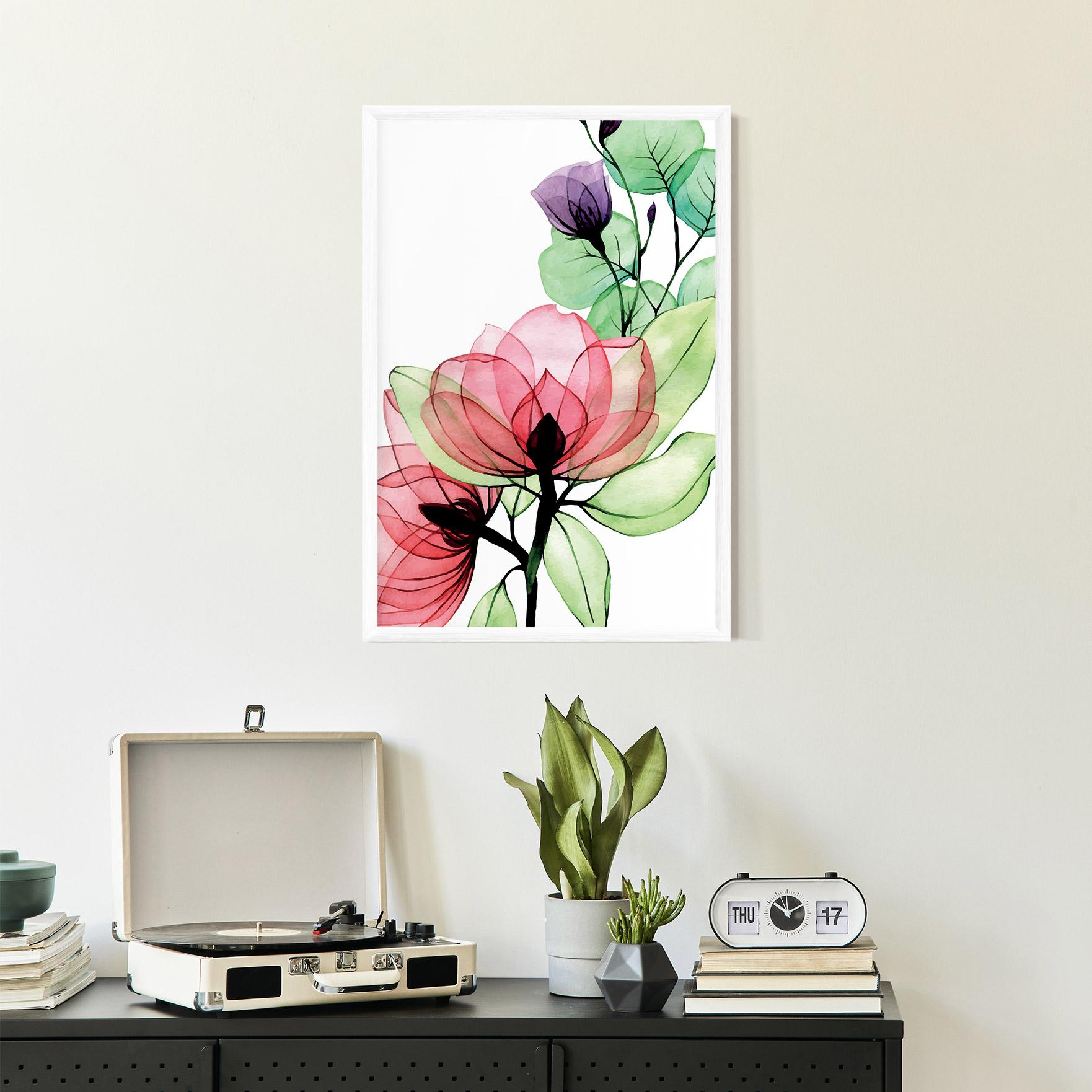 Gerahmte Poster Pink Green Nature mockup 2