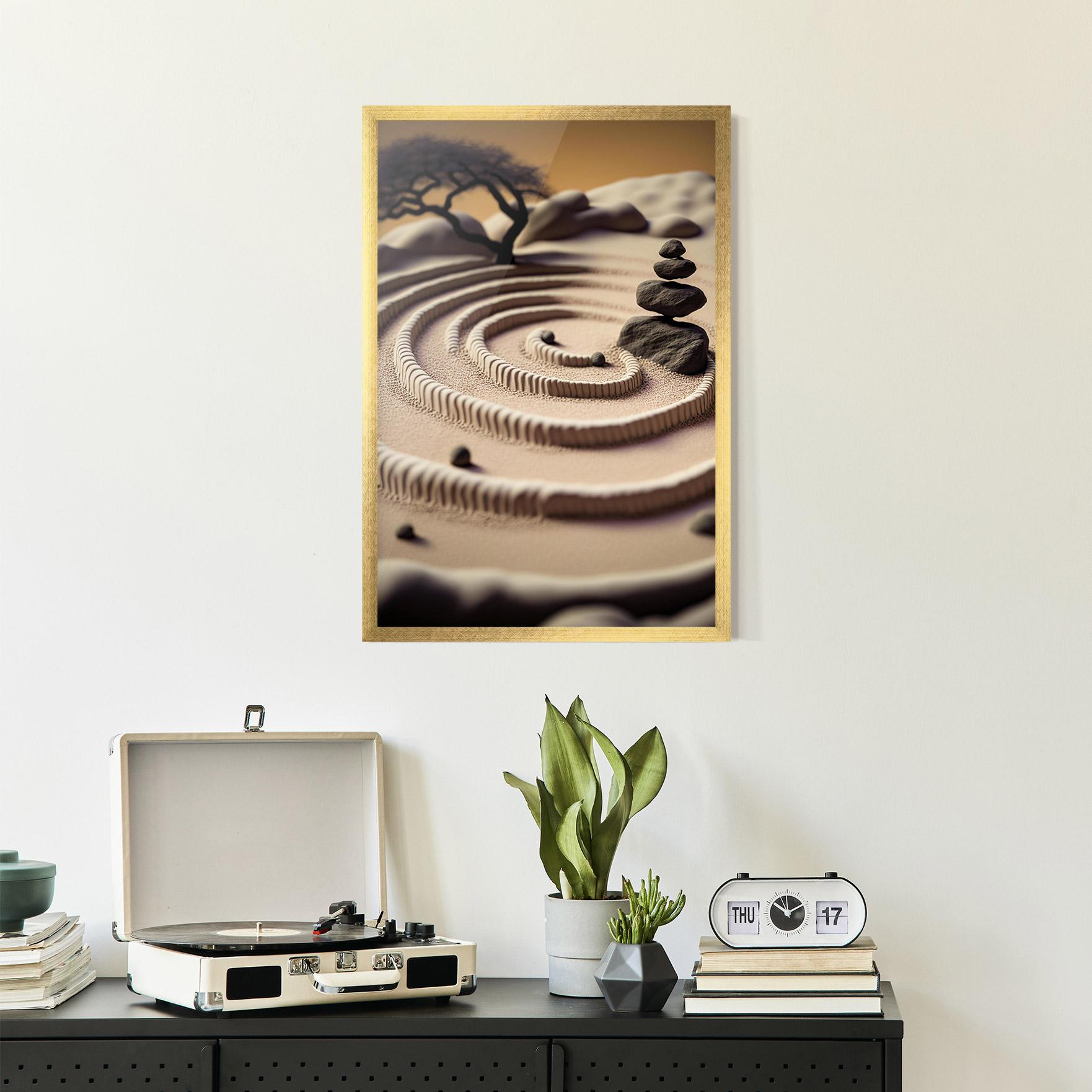 Gerahmte Poster Japanese Zen Garden mockup 2