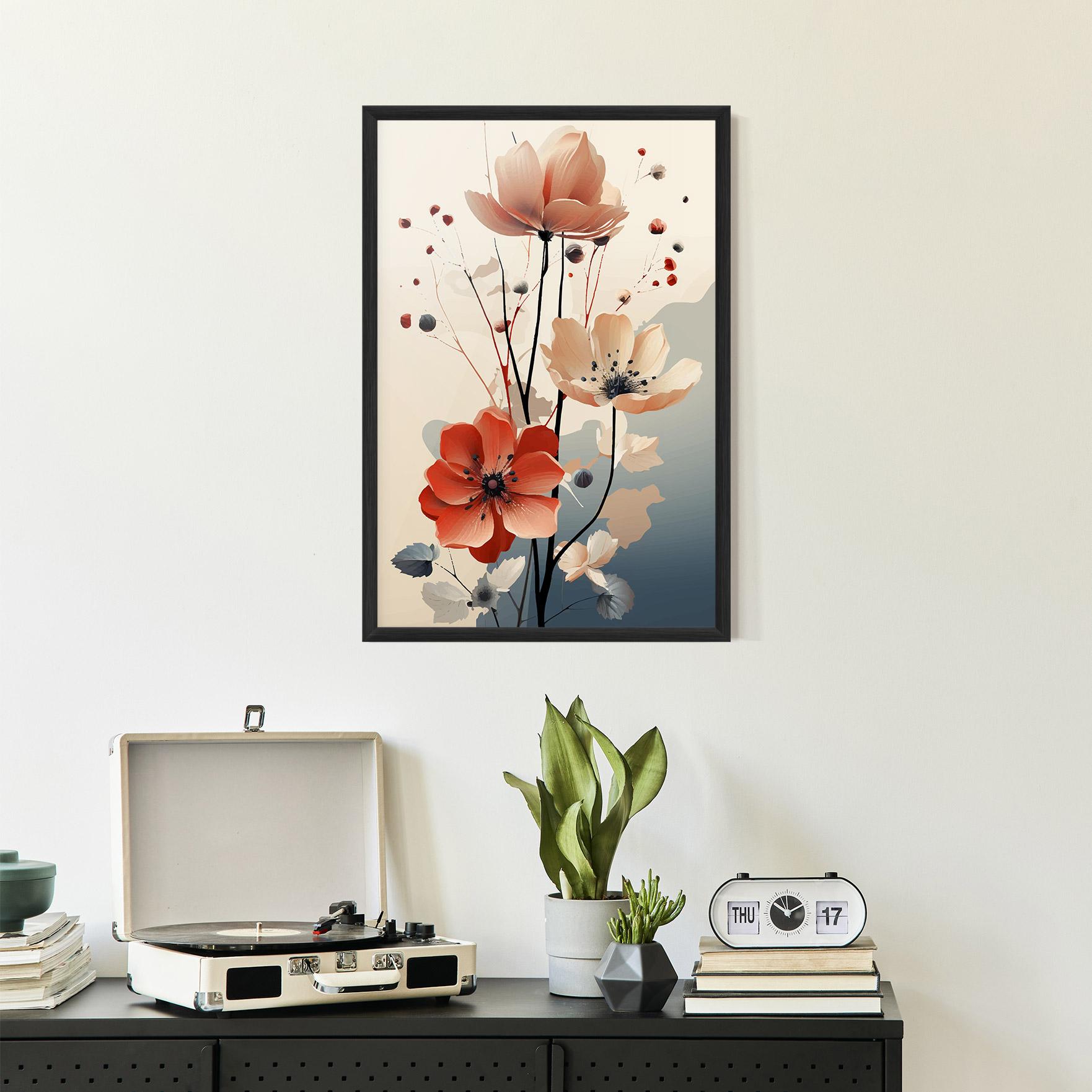 Gerahmte Poster Cream Flower Nature mockup 2