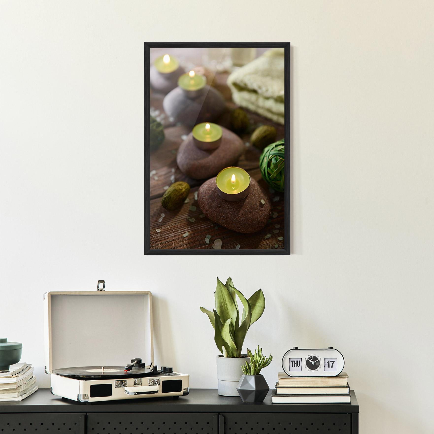Gerahmte Poster Green Candles Spa mockup 2