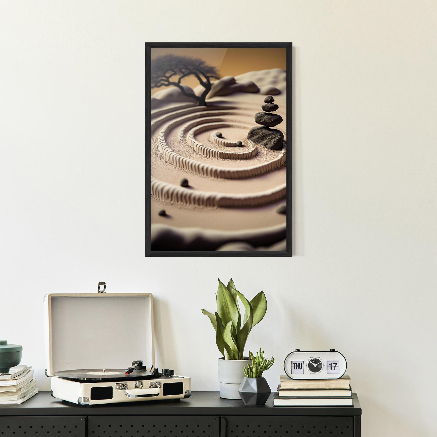 Gerahmte Poster Japanese Zen Garden mockup 2