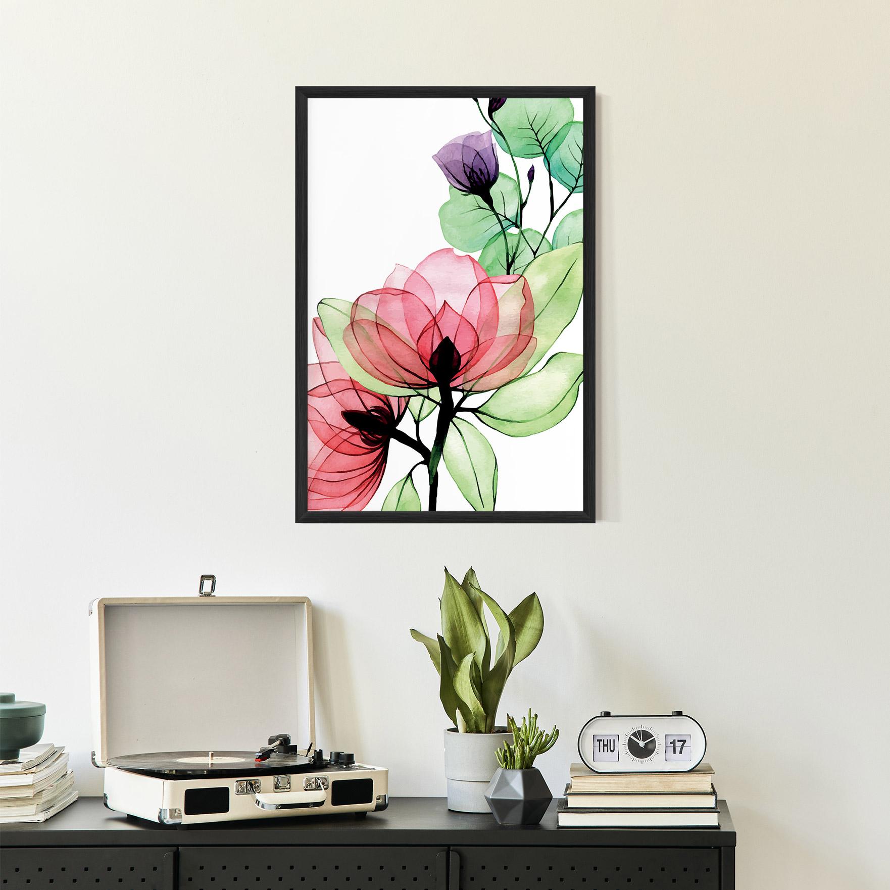 Gerahmte Poster Pink Green Nature mockup 2