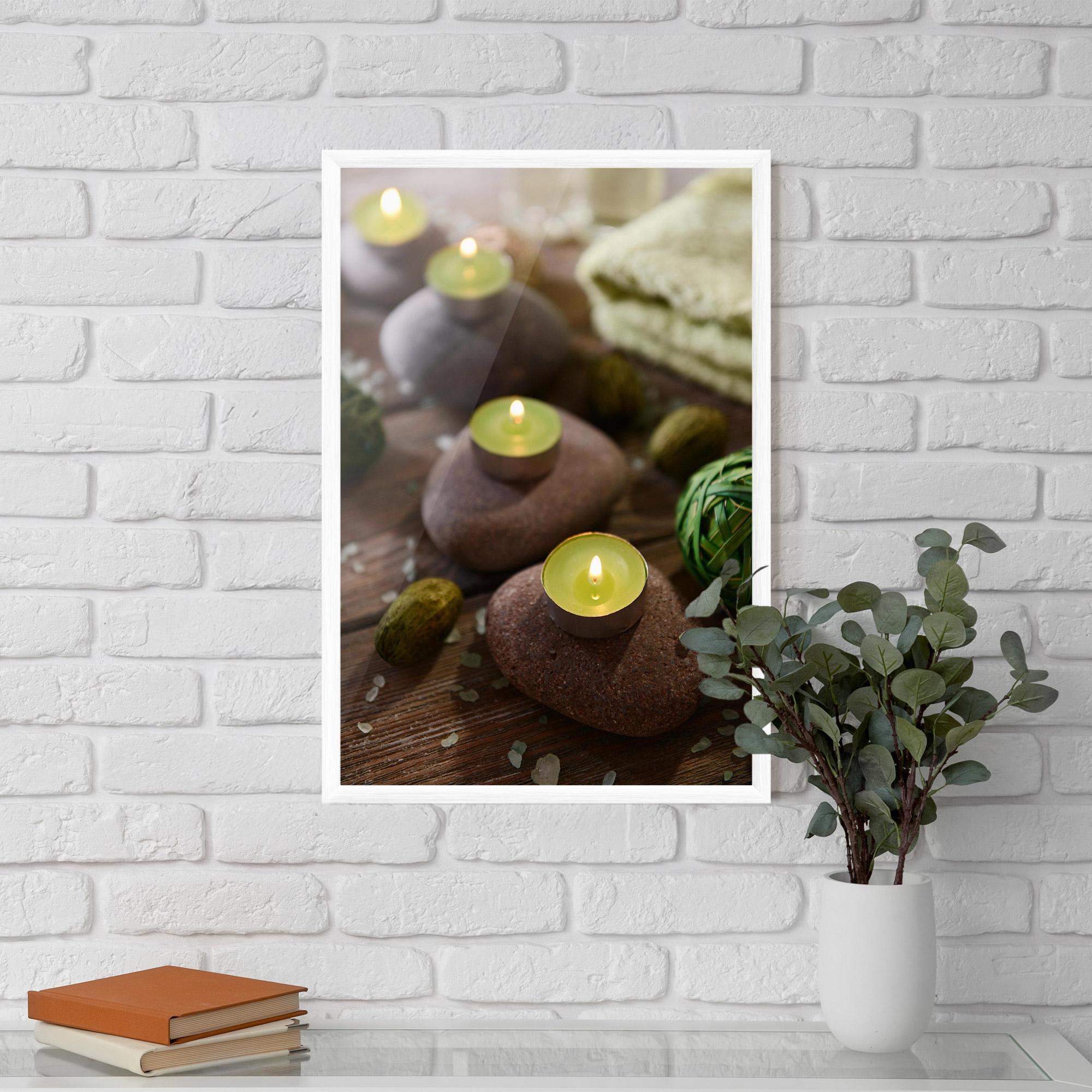 Gerahmte Poster Green Candles Spa mockup 5