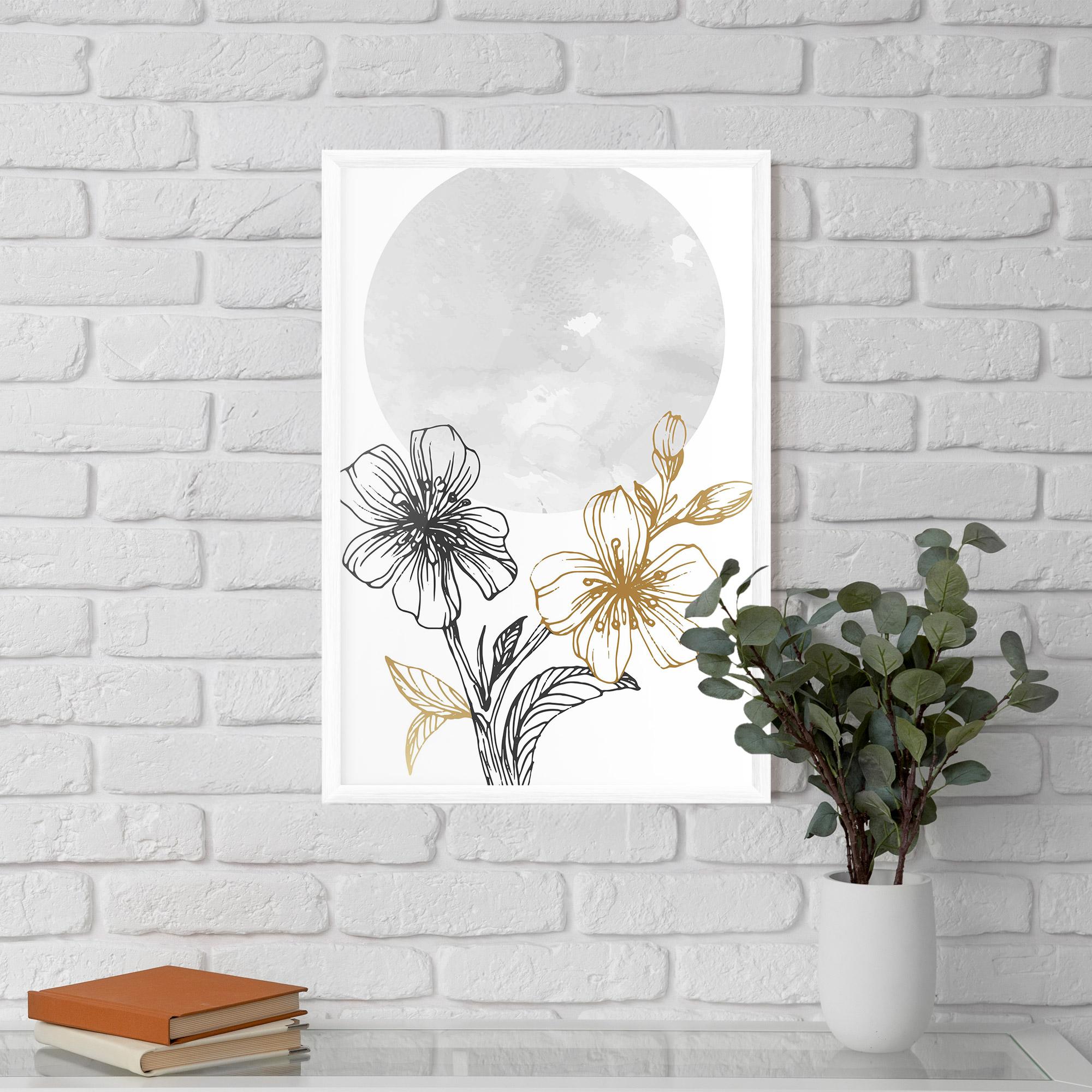 Gerahmte Poster Grey Moon Flowers mockup 5