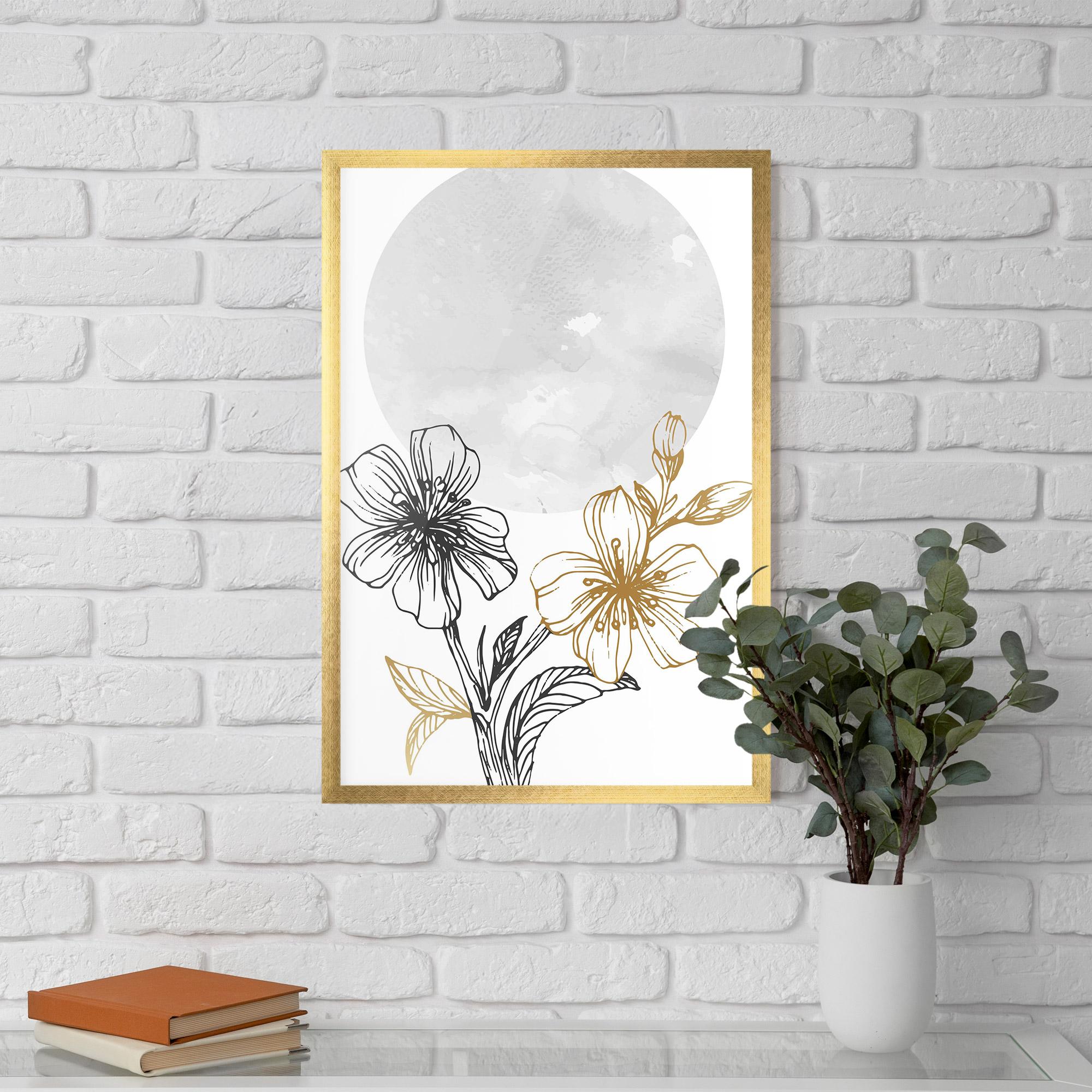 Gerahmte Poster Grey Moon Flowers mockup 5