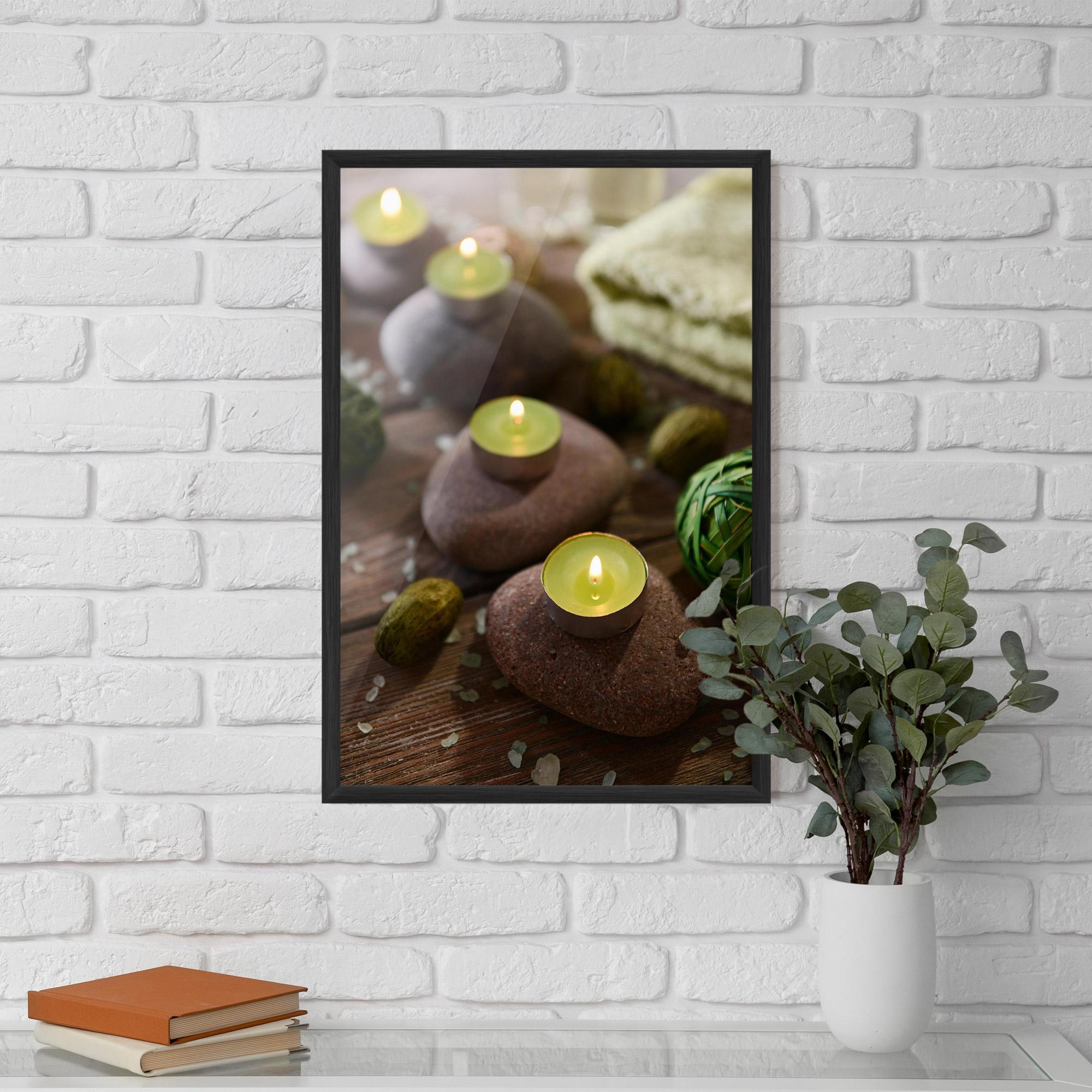 Gerahmte Poster Green Candles Spa mockup 5