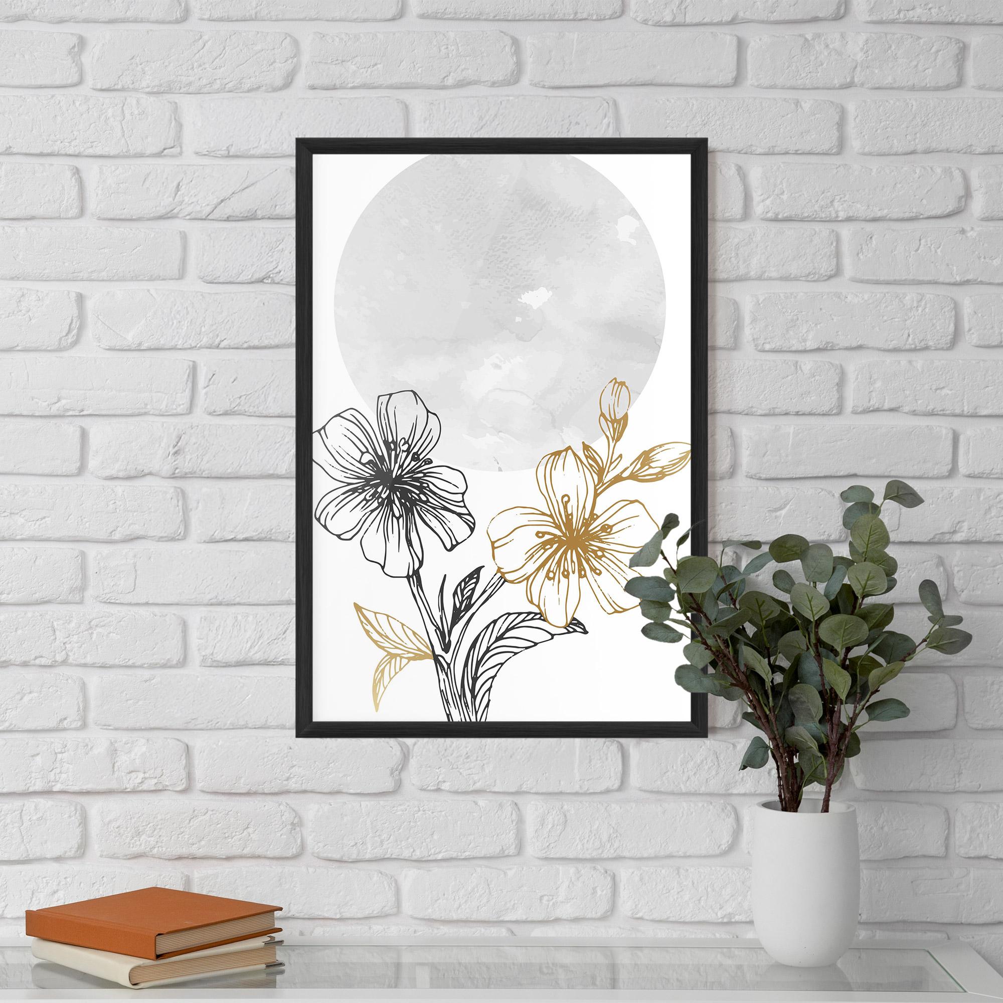 Gerahmte Poster Grey Moon Flowers mockup 5