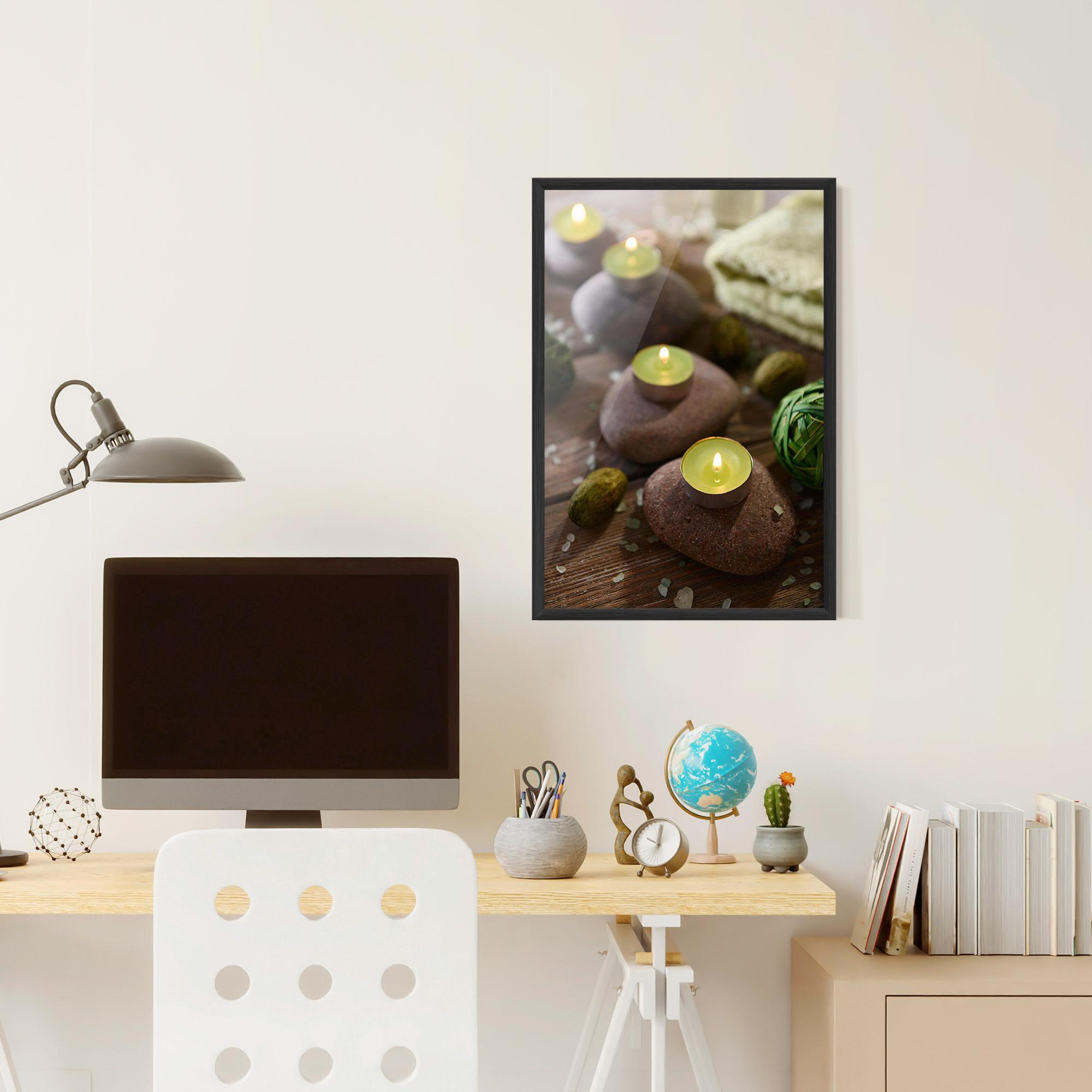 Gerahmte Poster Green Candles Spa mockup 6
