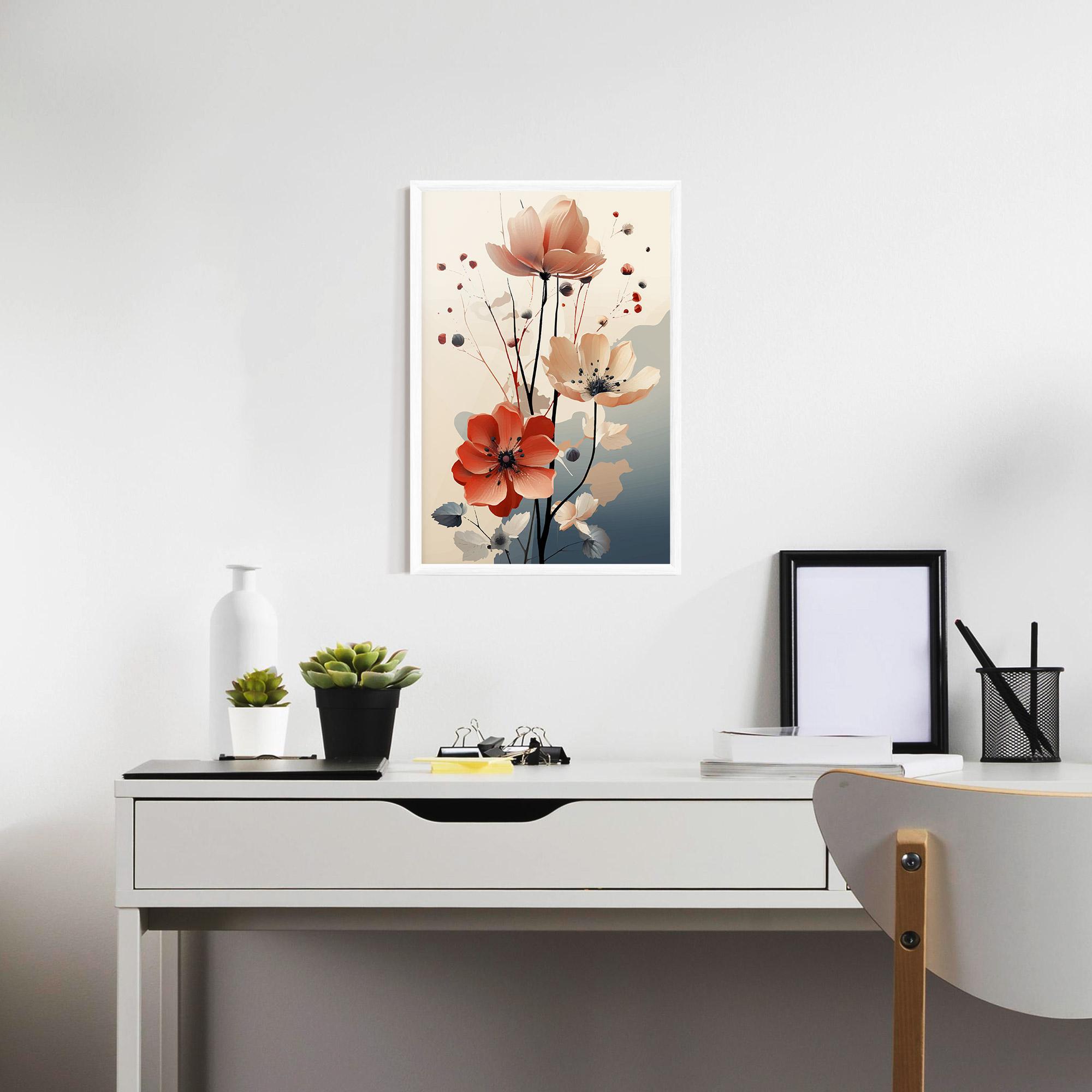 Gerahmte Poster Cream Flower Nature mockup 7
