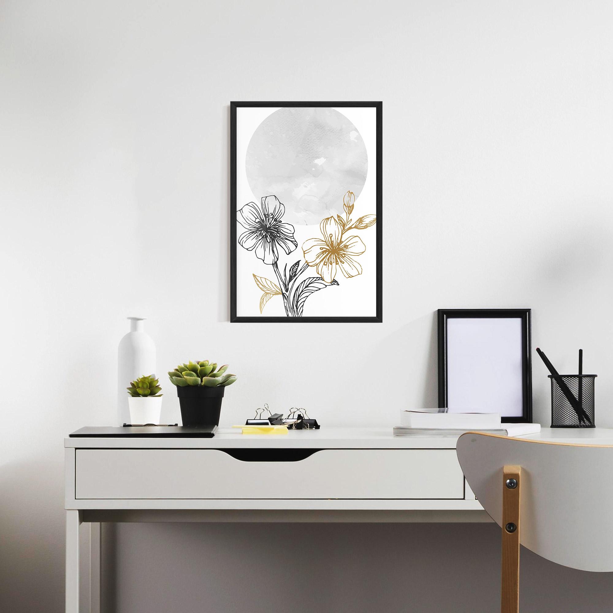 Gerahmte Poster Grey Moon Flowers mockup 7