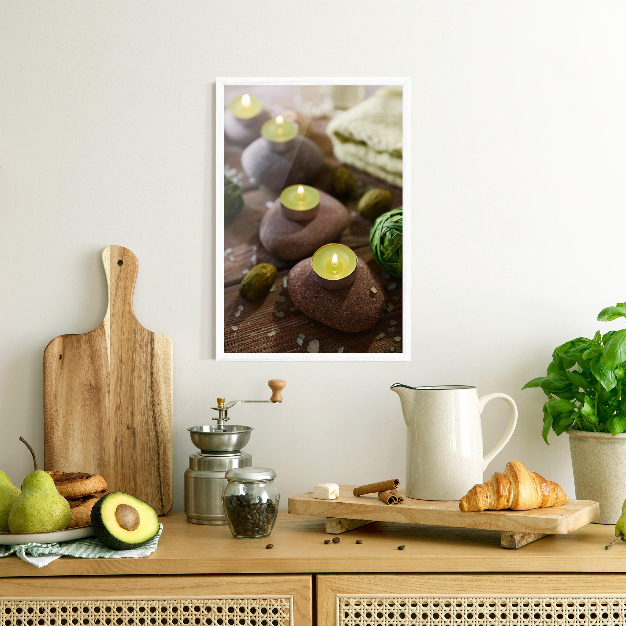 Gerahmte Poster Green Candles Spa mockup 8