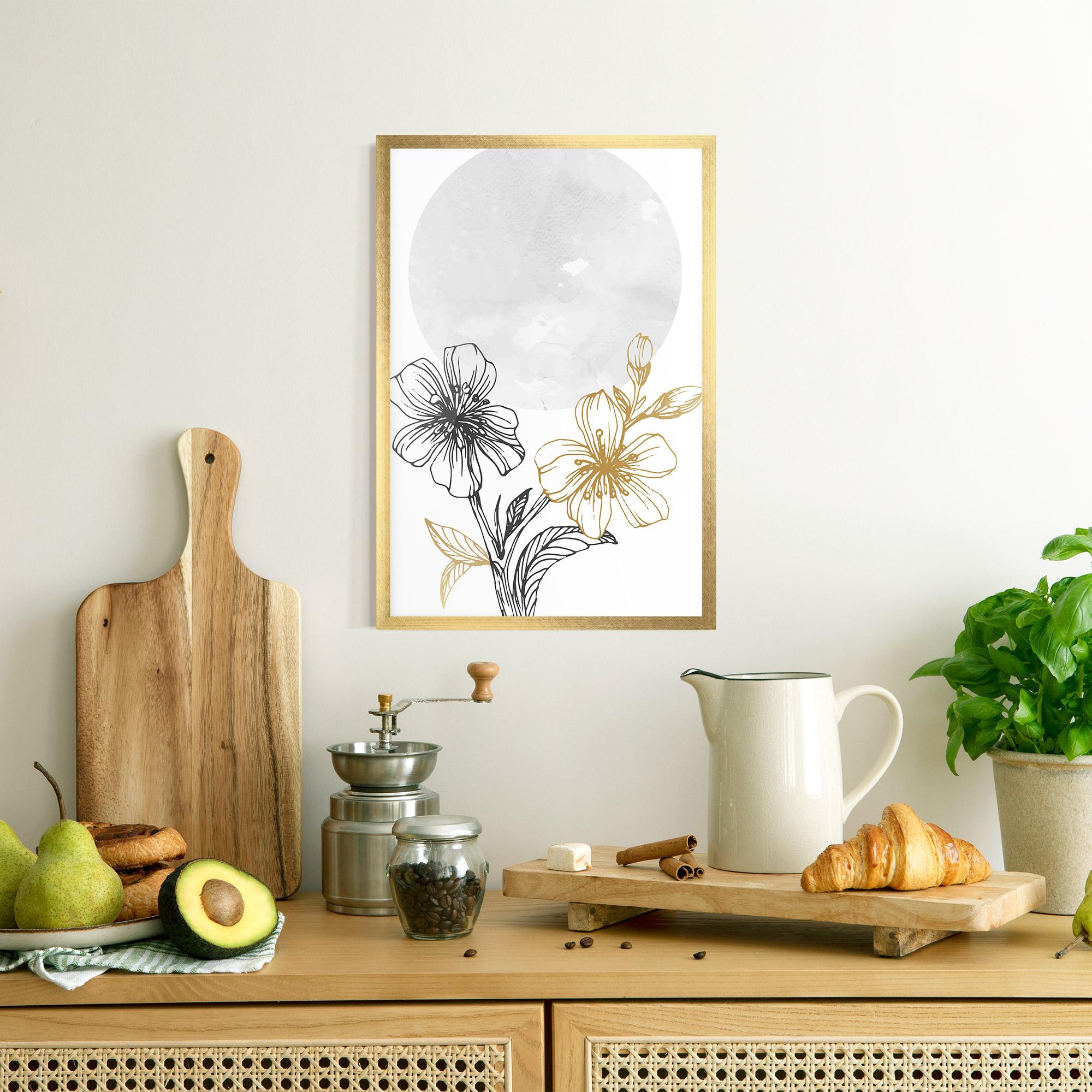 Gerahmte Poster Grey Moon Flowers mockup 8