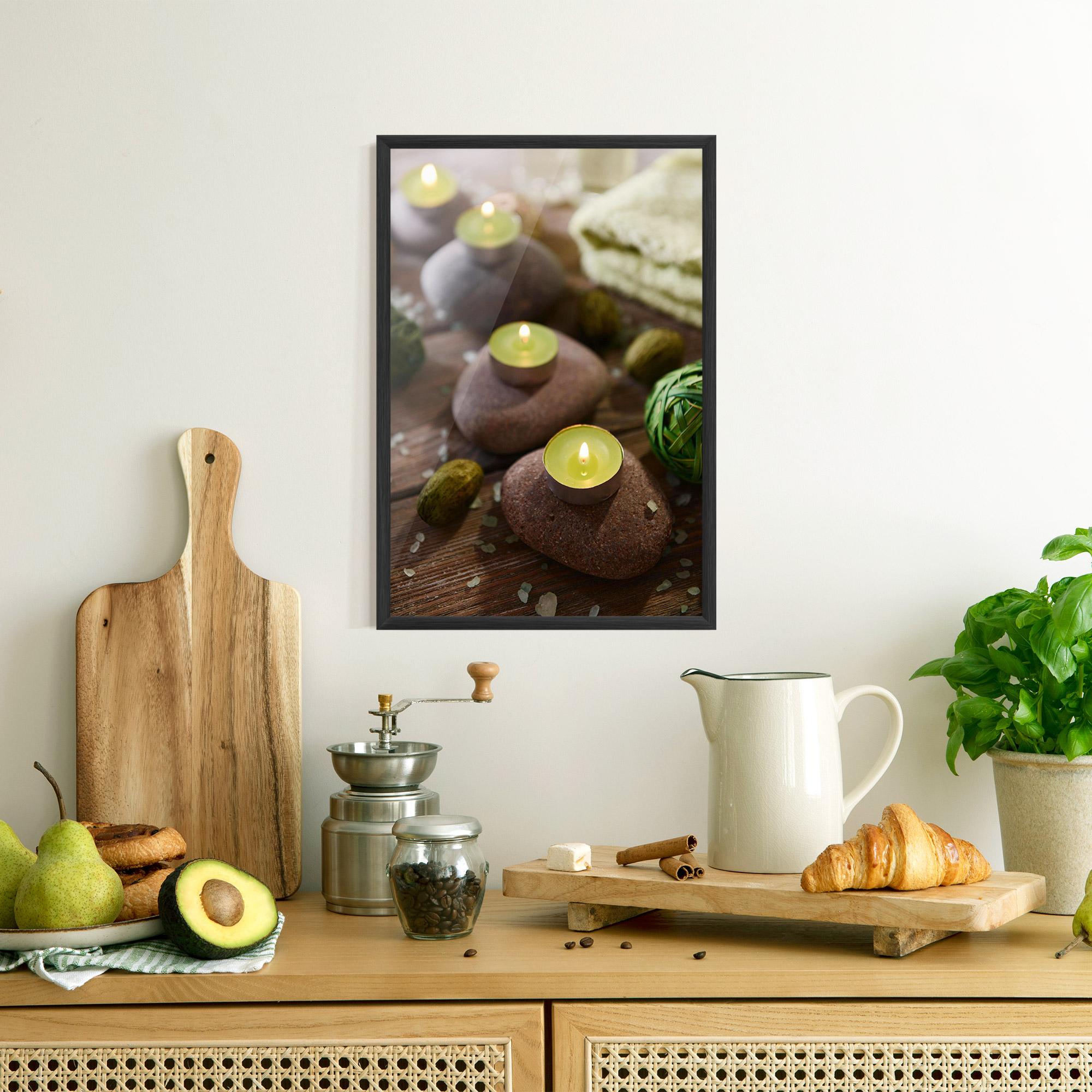 Gerahmte Poster Green Candles Spa mockup 8