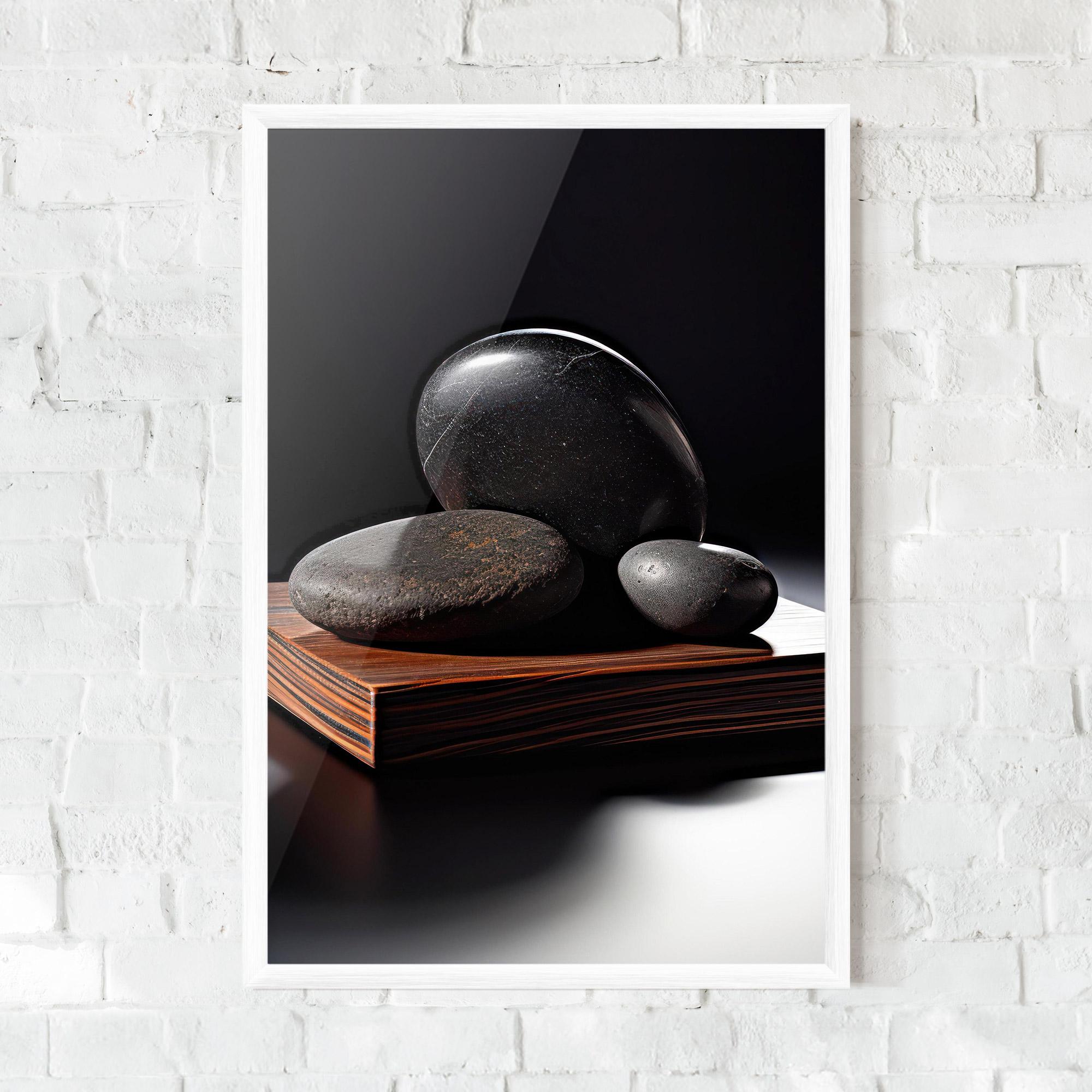 Gerahmte Poster Black Zen Stones mockup 0