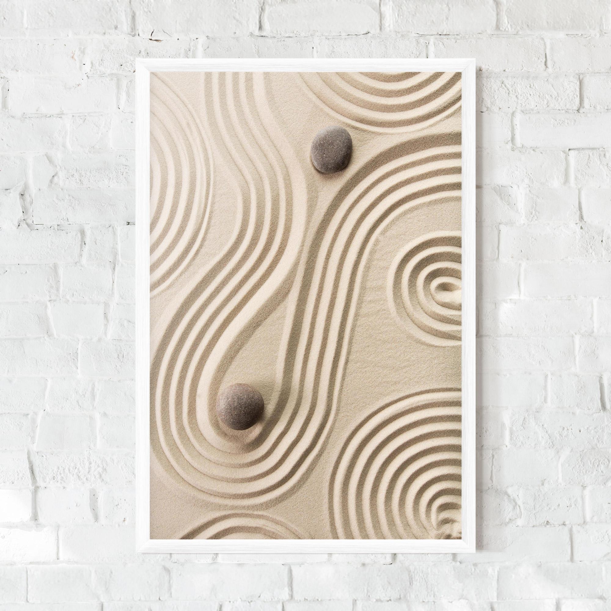 Gerahmte Poster Cream Zen Stones mockup 0