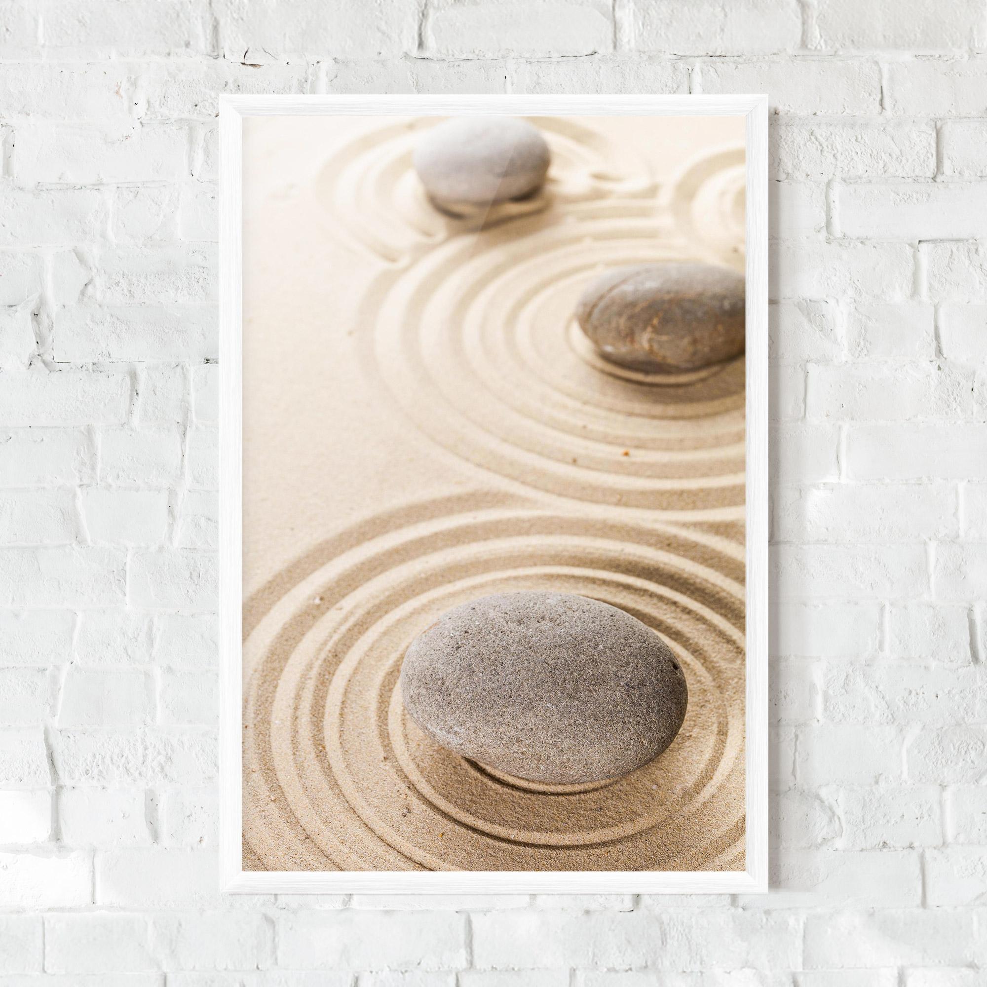 Gerahmte Poster Meditation Cream Stone mockup 0