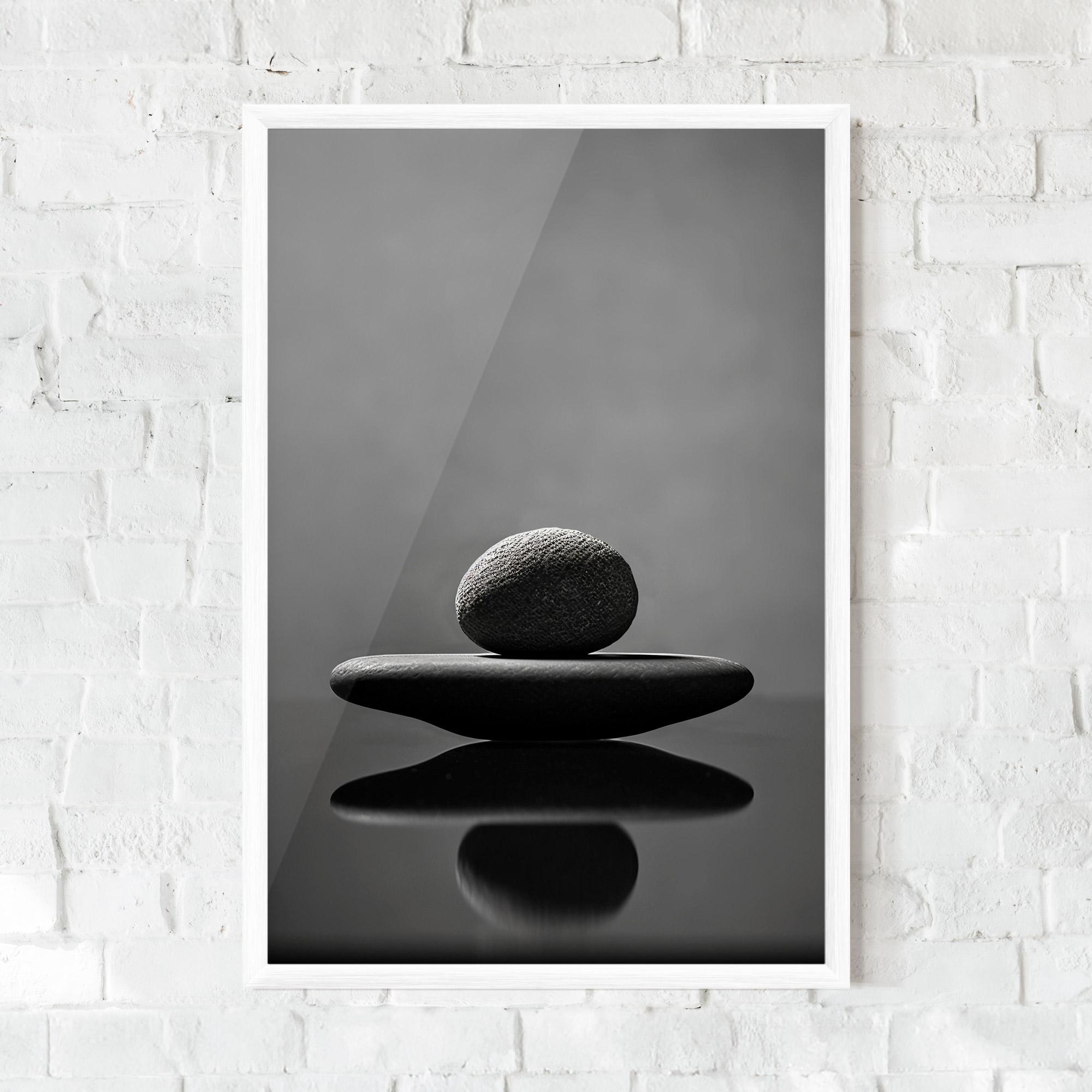 Gerahmte Poster Minimalistic Zen Stone mockup 0