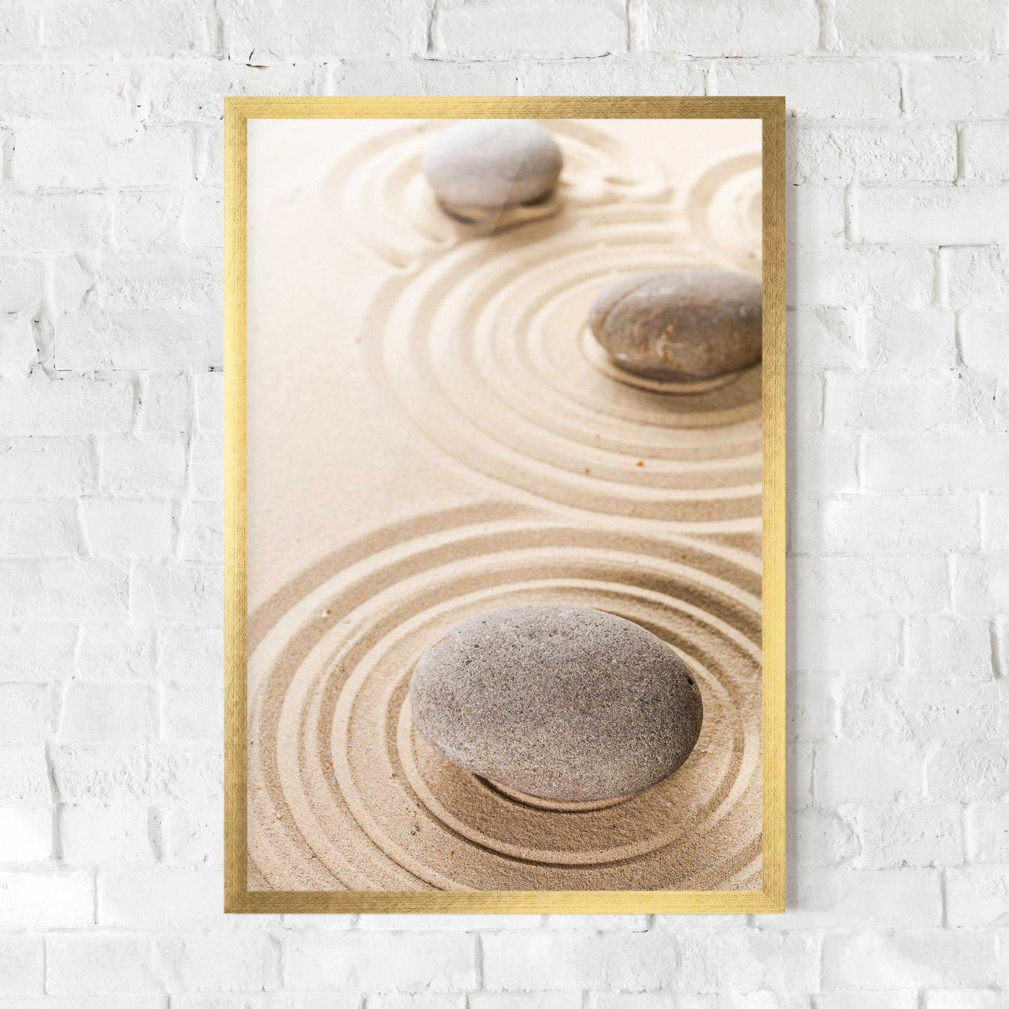 Gerahmte Poster Meditation Cream Stone mockup 0