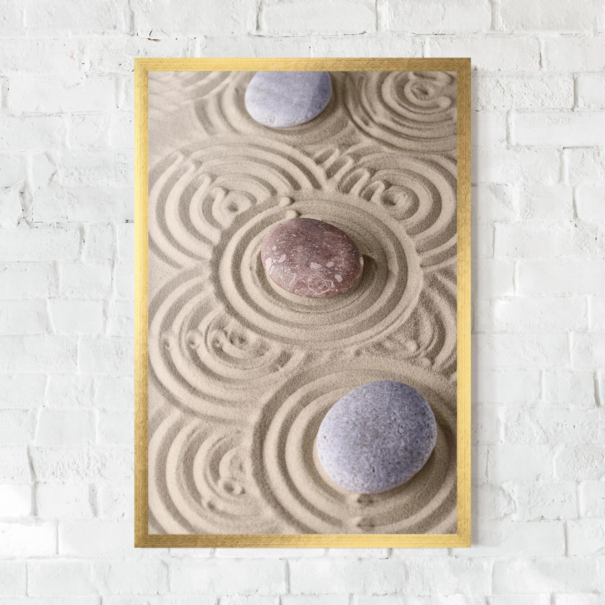 Gerahmte Poster Smooth Lines Stones mockup 0