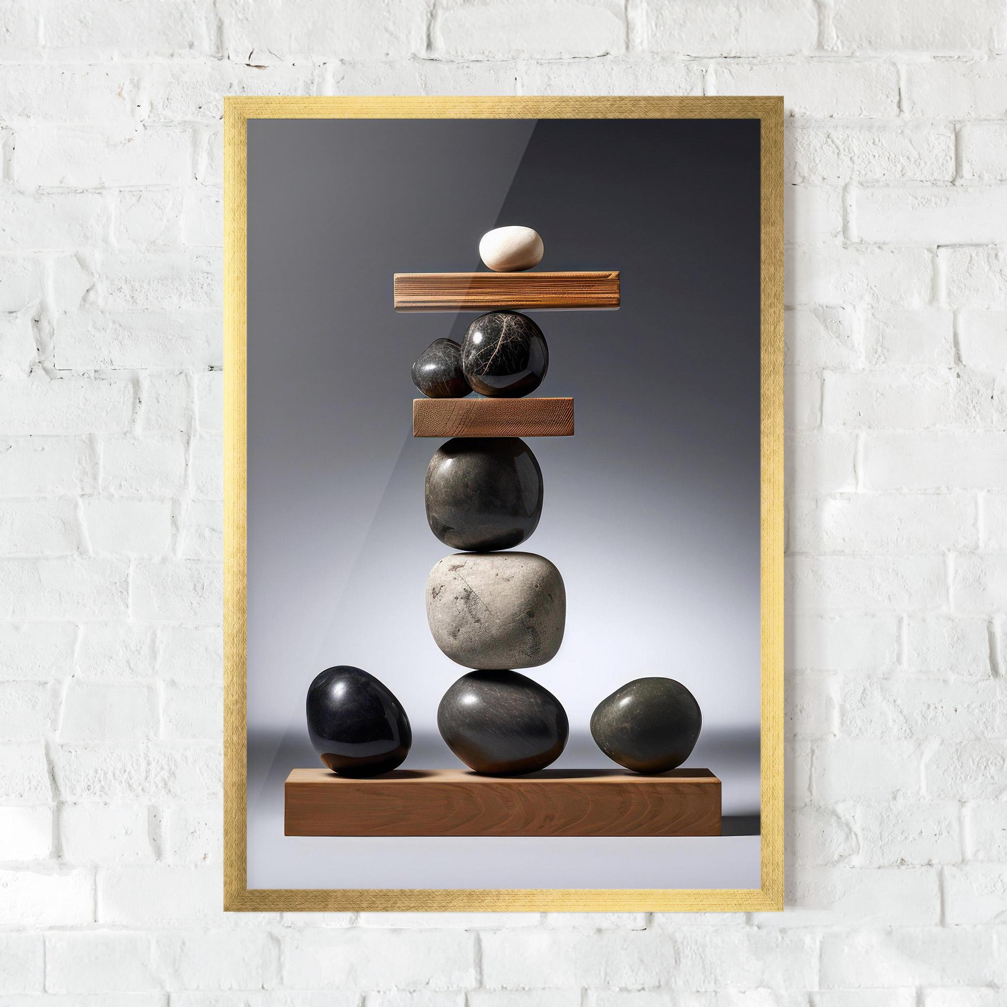 Gerahmte Poster Zen Stones mockup 0