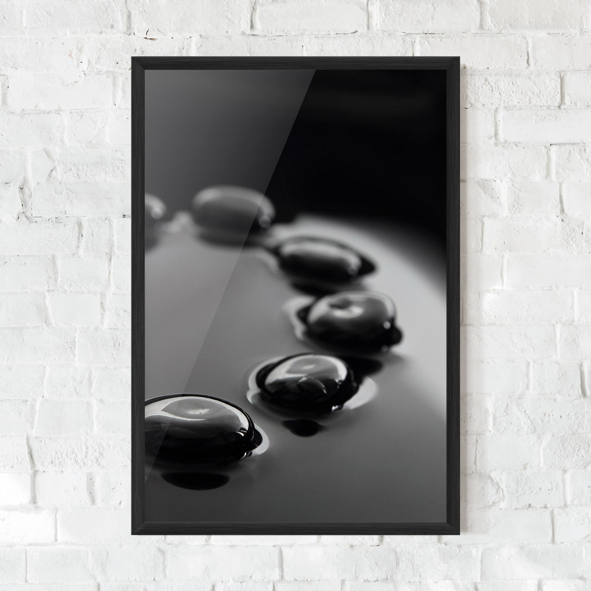 Gerahmte Poster Black Small Stones mockup 0