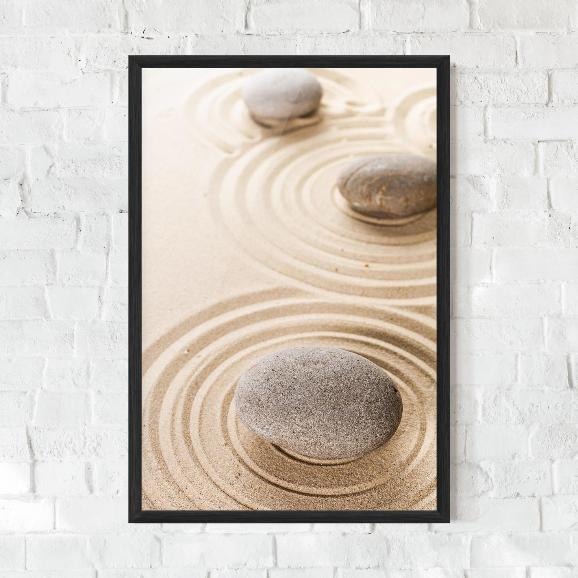Gerahmte Poster Meditation Cream Stone mockup 0