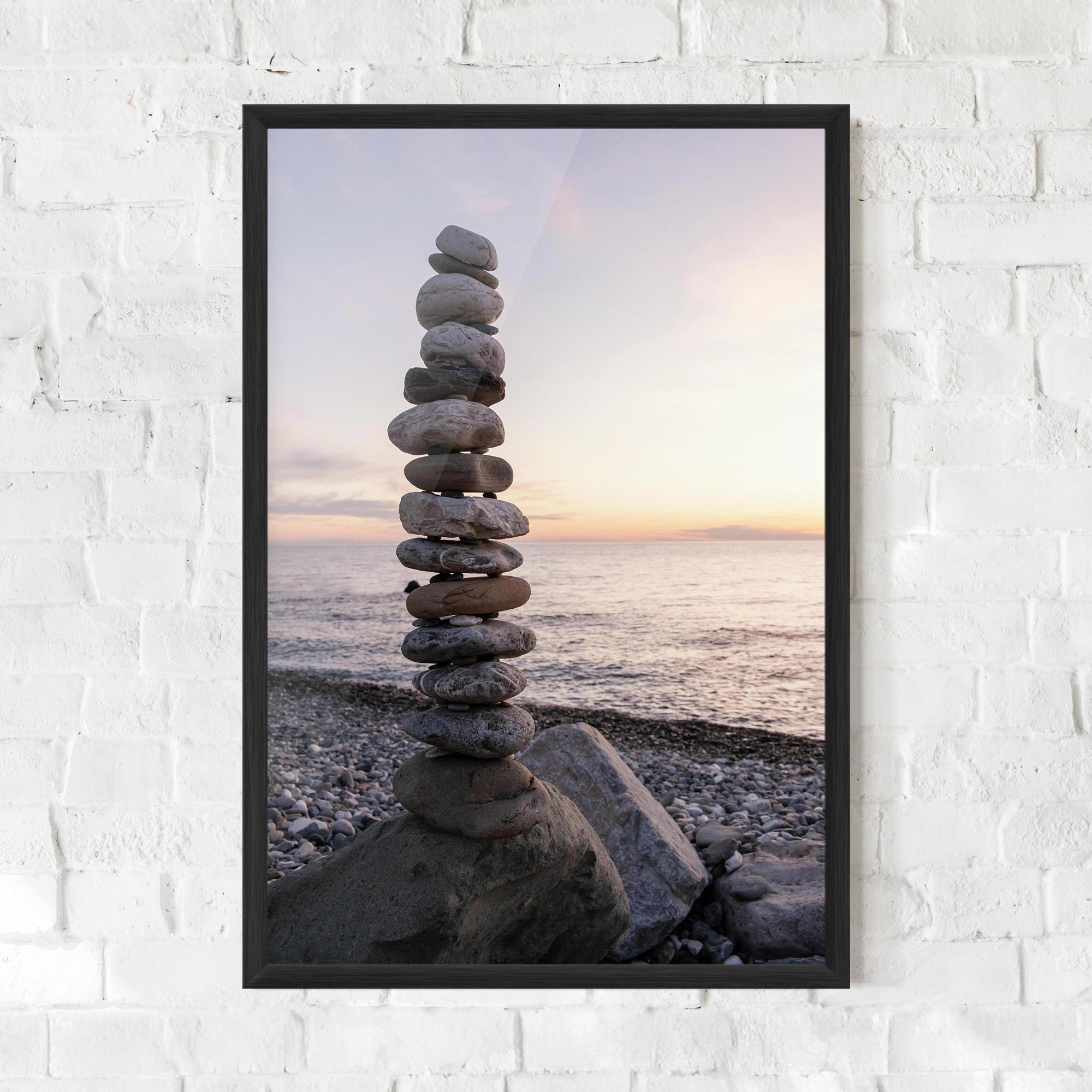 Gerahmte Poster Pebbles Seaside mockup 0