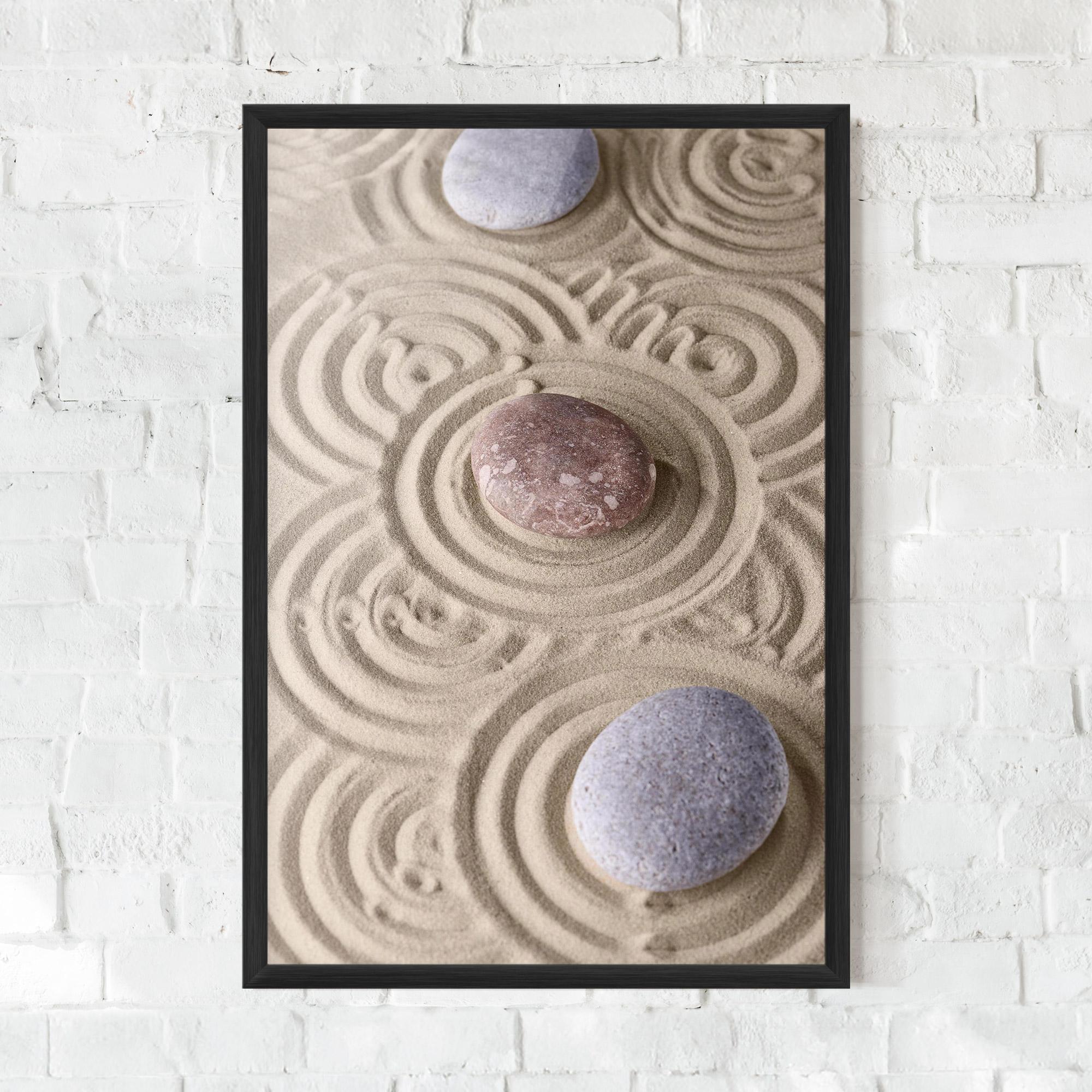 Gerahmte Poster Smooth Lines Stones mockup 0