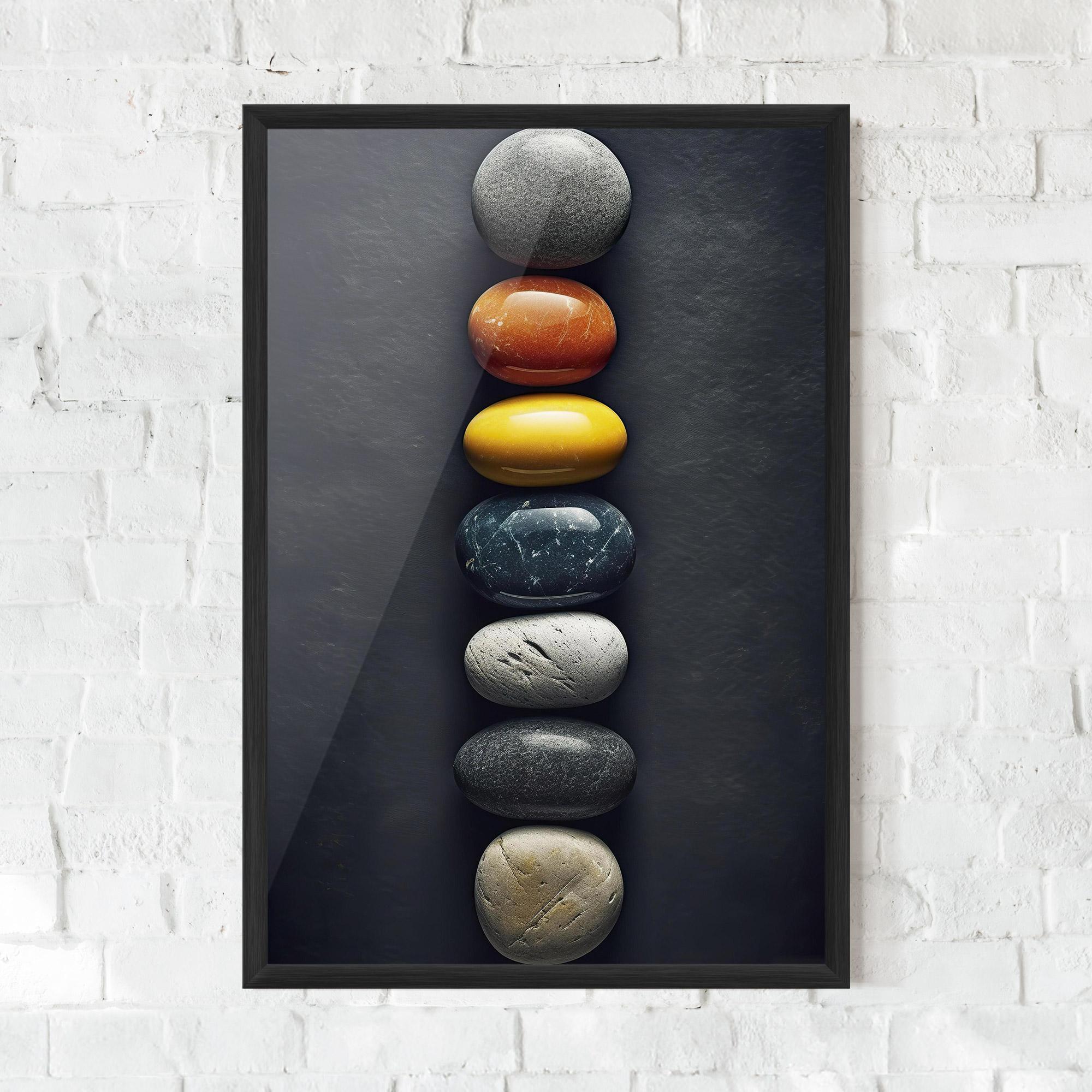 Gerahmte Poster Zen Colorful Stones mockup 0
