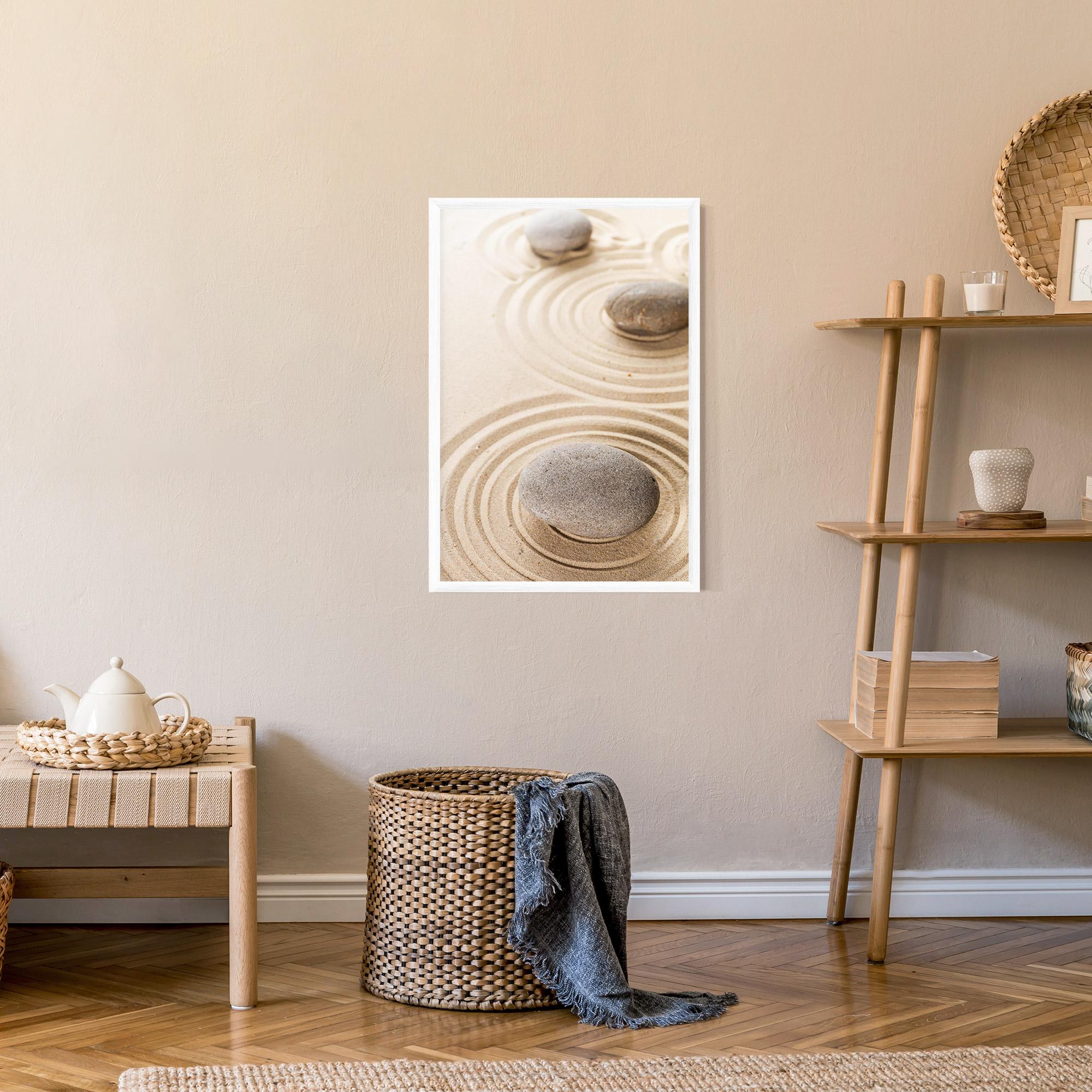 Gerahmte Poster Meditation Cream Stone mockup 9