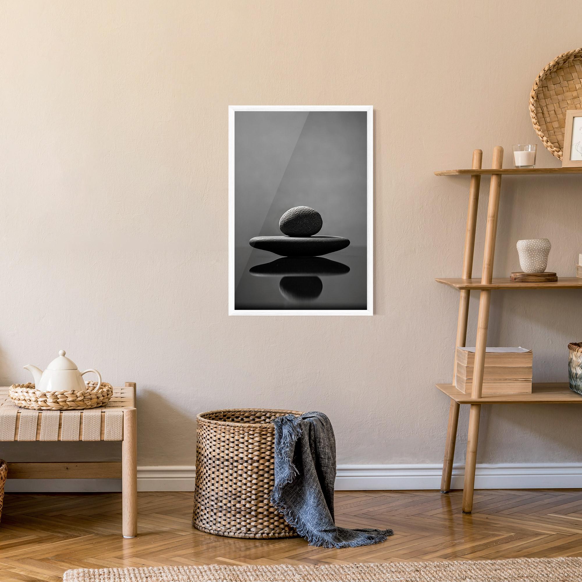 Gerahmte Poster Minimalistic Zen Stone mockup 9