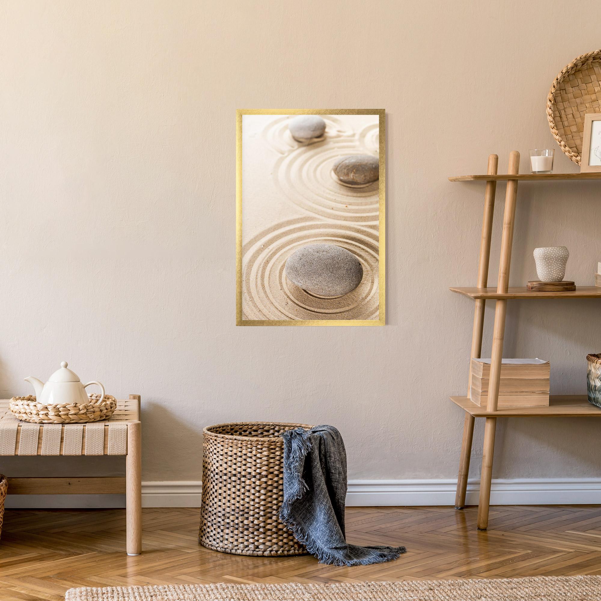 Gerahmte Poster Meditation Cream Stone mockup 9