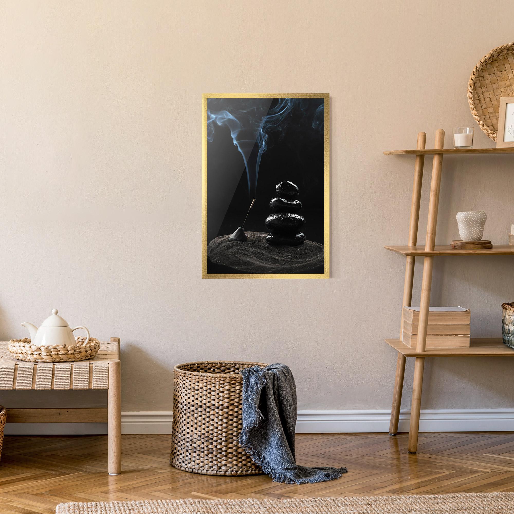 Gerahmte Poster Meditation Stones mockup 9