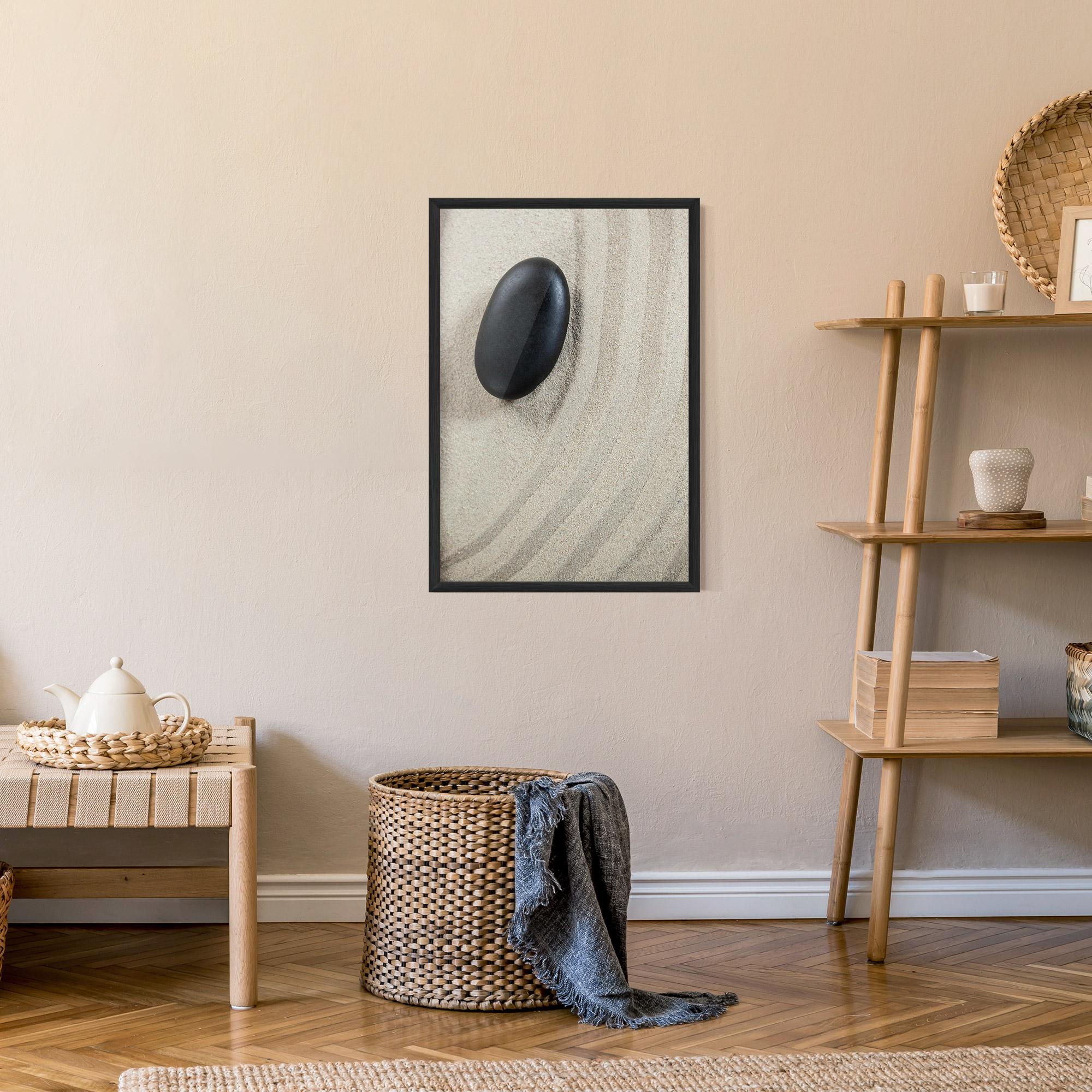 Gerahmte Poster Black Pebble mockup 9