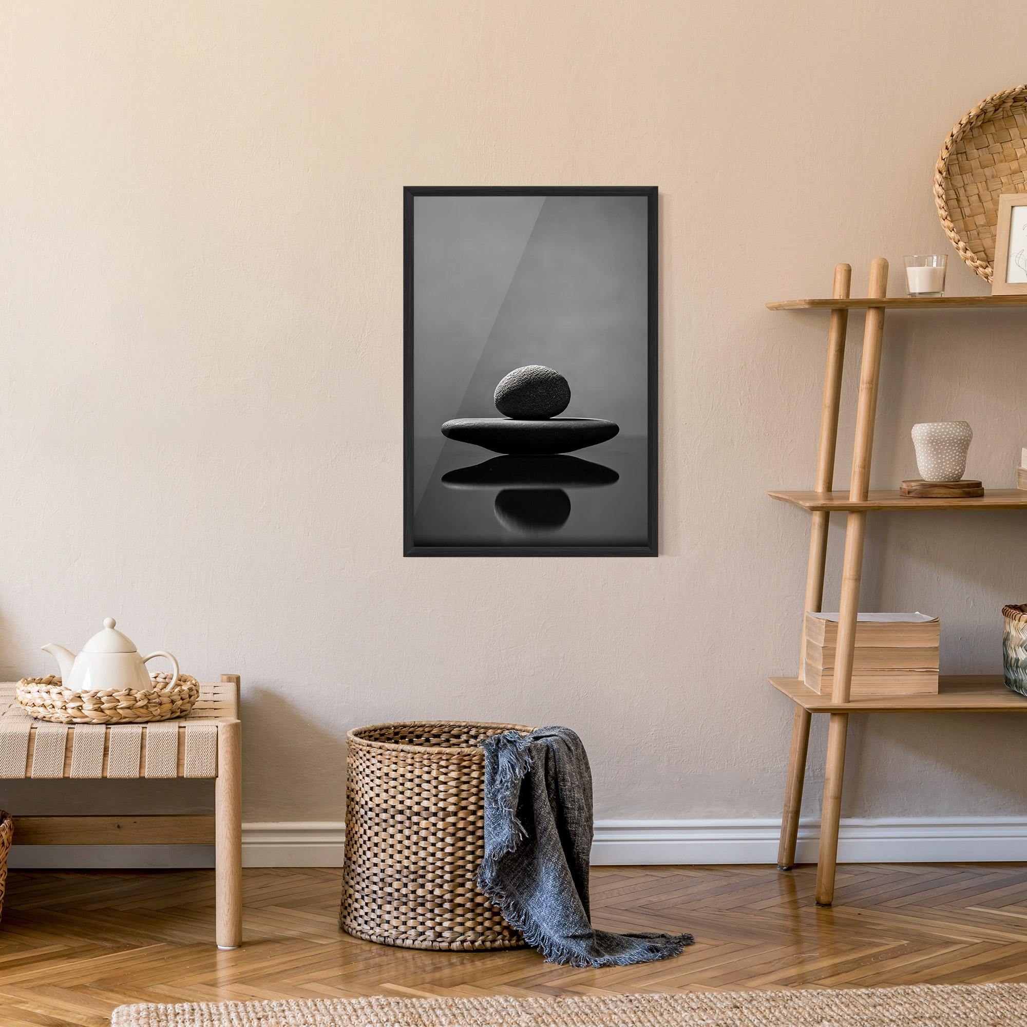 Gerahmte Poster Minimalistic Zen Stone mockup 9